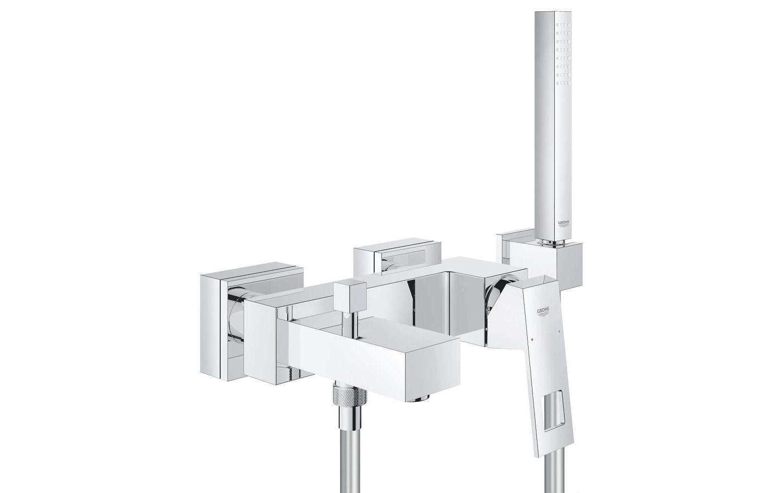 GROHE Badewannenarmatur Eurocube 1/2, Chrom, mit Handbrause