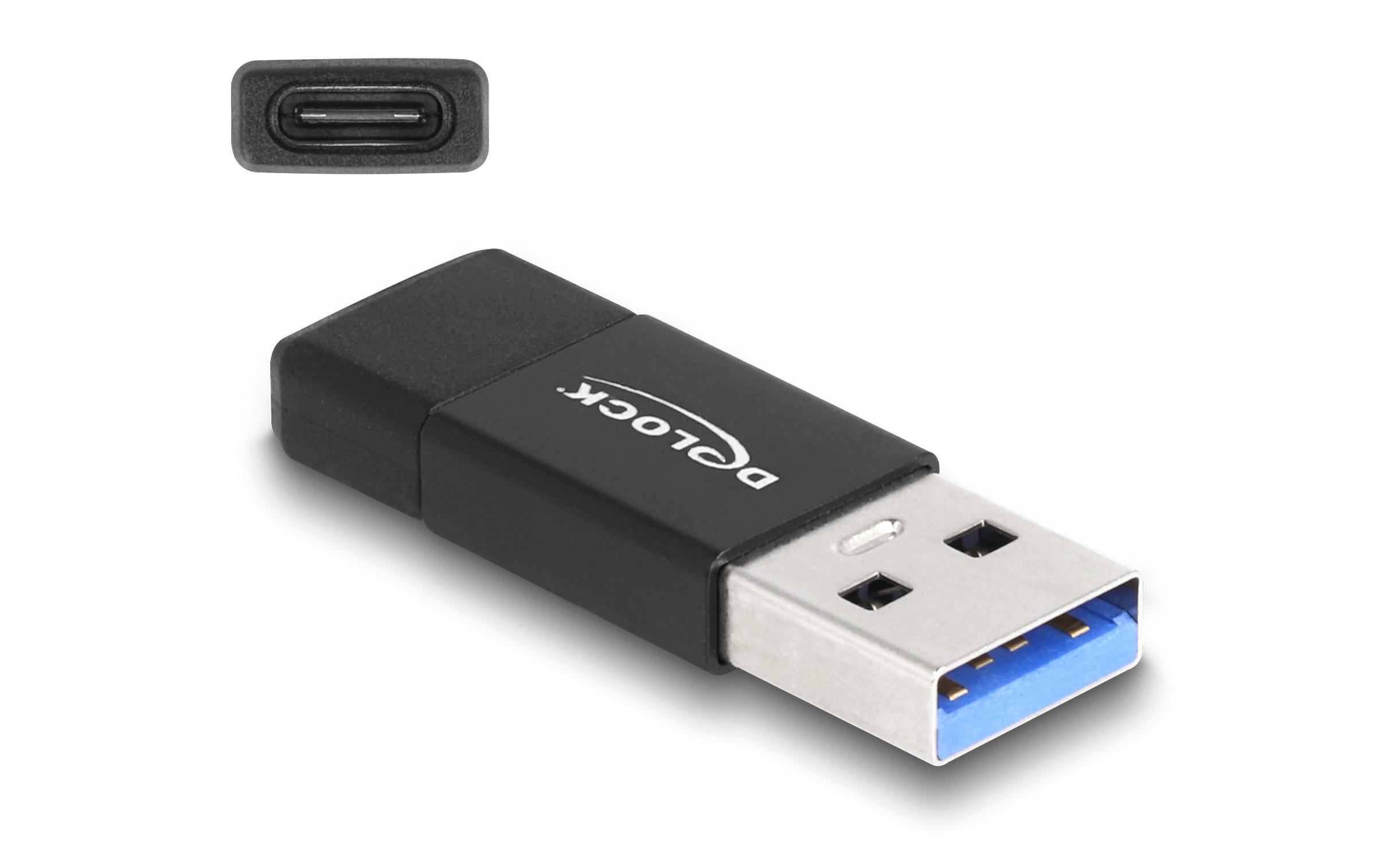 Delock USB-Adapter 3.2 Gen 2 (10 Gbps) USB-A Stecker - USB-C Buchse