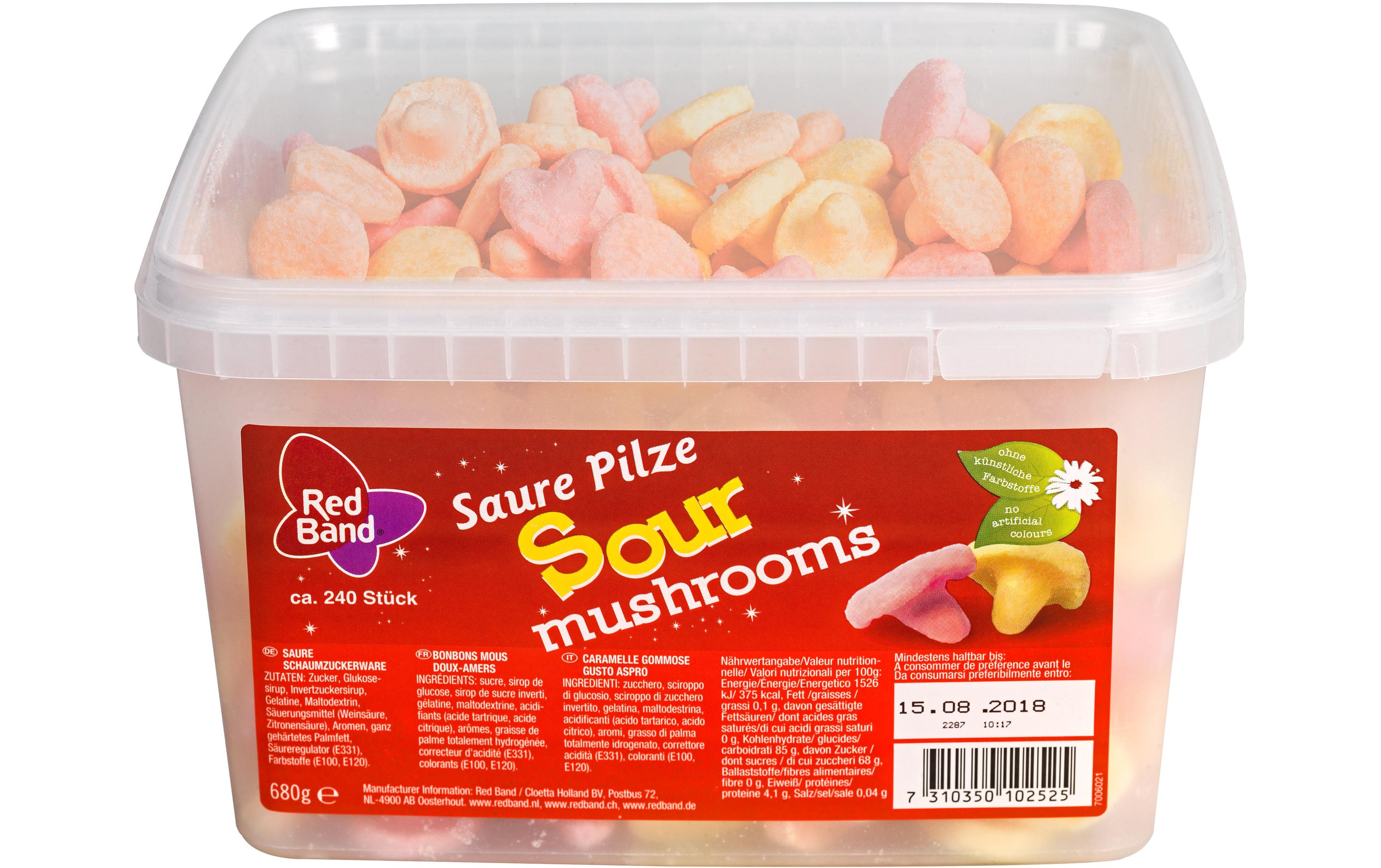 Red Band Kaubonbon Saure Pilze 680 g