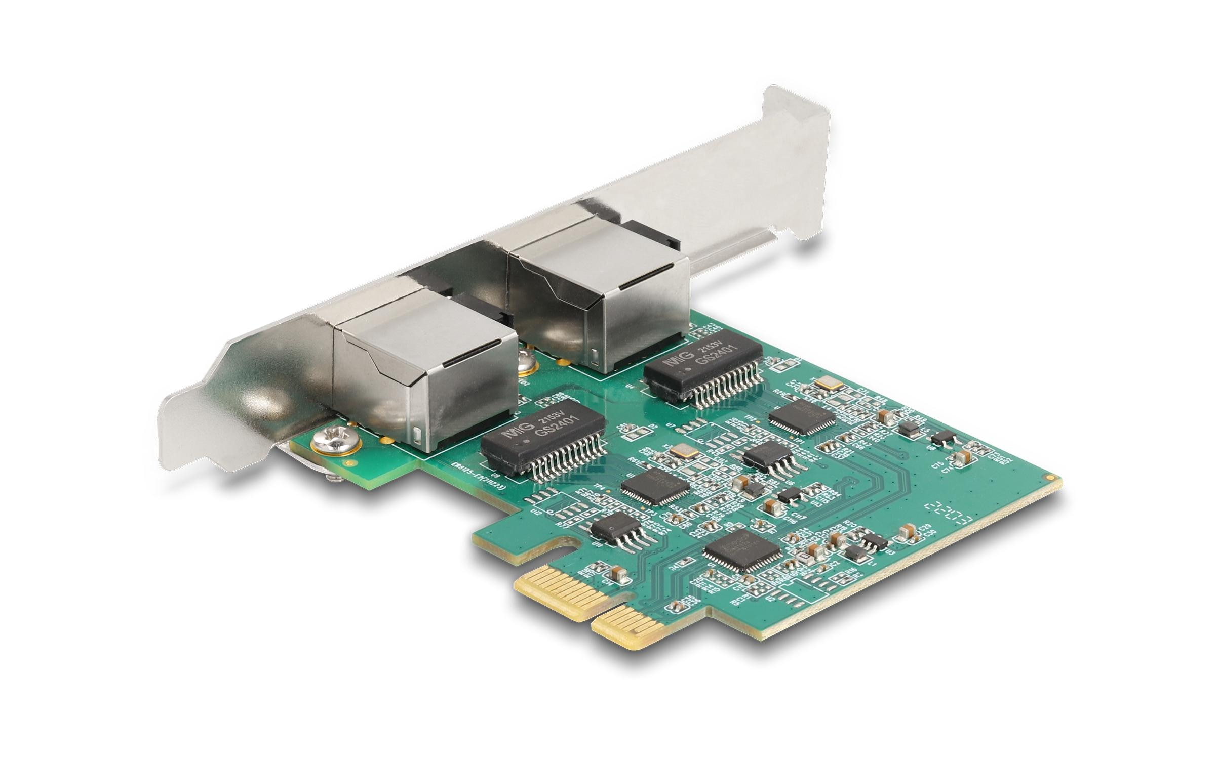 Delock Netzwerkkarte 2x RJ45 2.5 Gbps PCI-Express x1