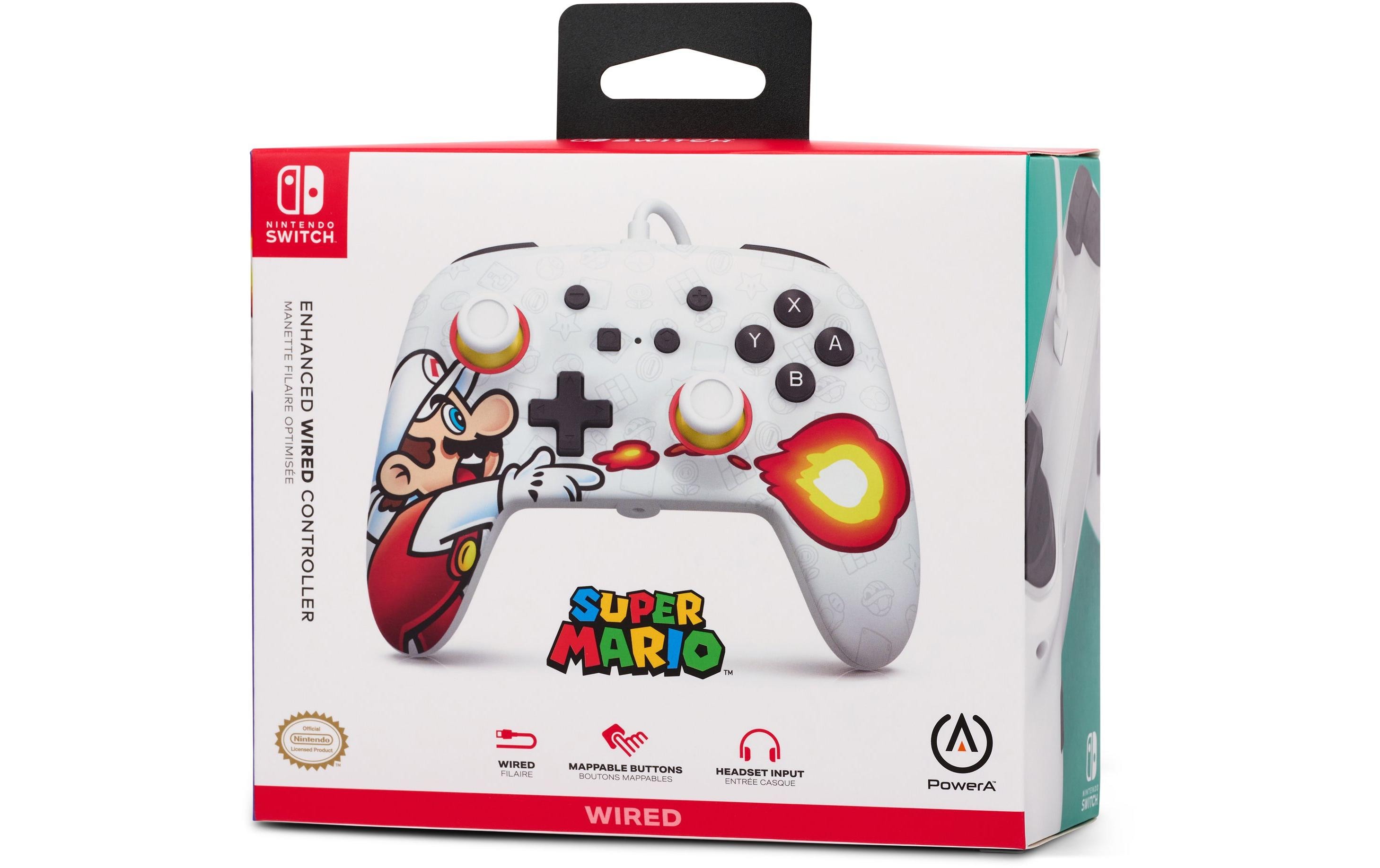 Power A Enhanced Wired Controller Fireball Mario