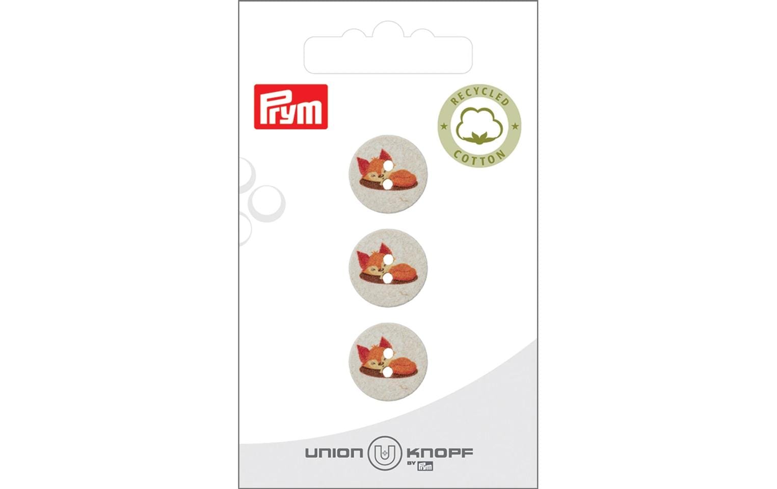 Prym Union Knopf Knöpfe Fuchs 15 mm, 3 Stück, Crème