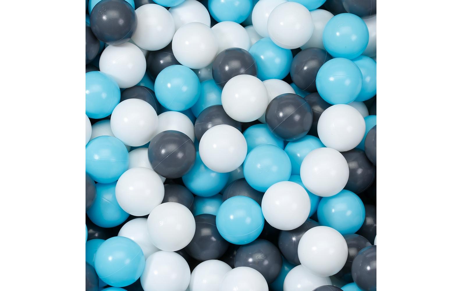 Knorrtoys Bälle ca. Ø7 cm - 100 balls Creme / Grau / Hellblau