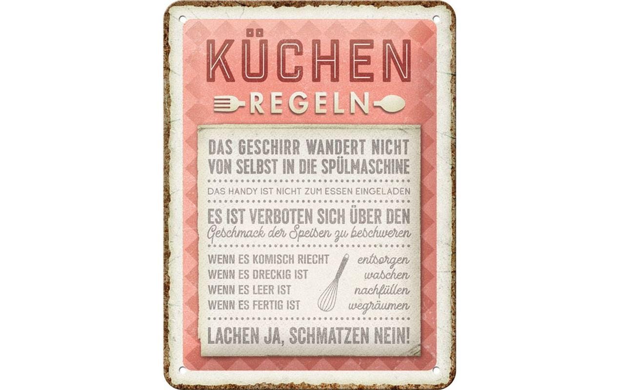 Nostalgic Art Schild Küchen-Regeln 15 x 20 cm, Metall