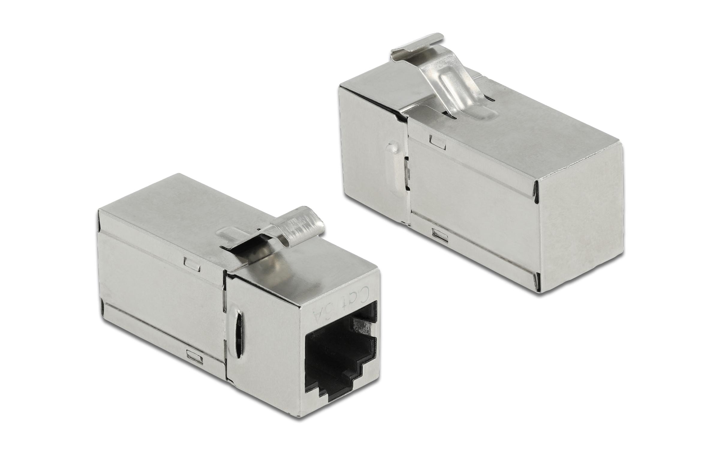 Delock Keystone-Modul RJ45 - RJ45 Buchse, Cat.6A 90 Grad gewinkelt