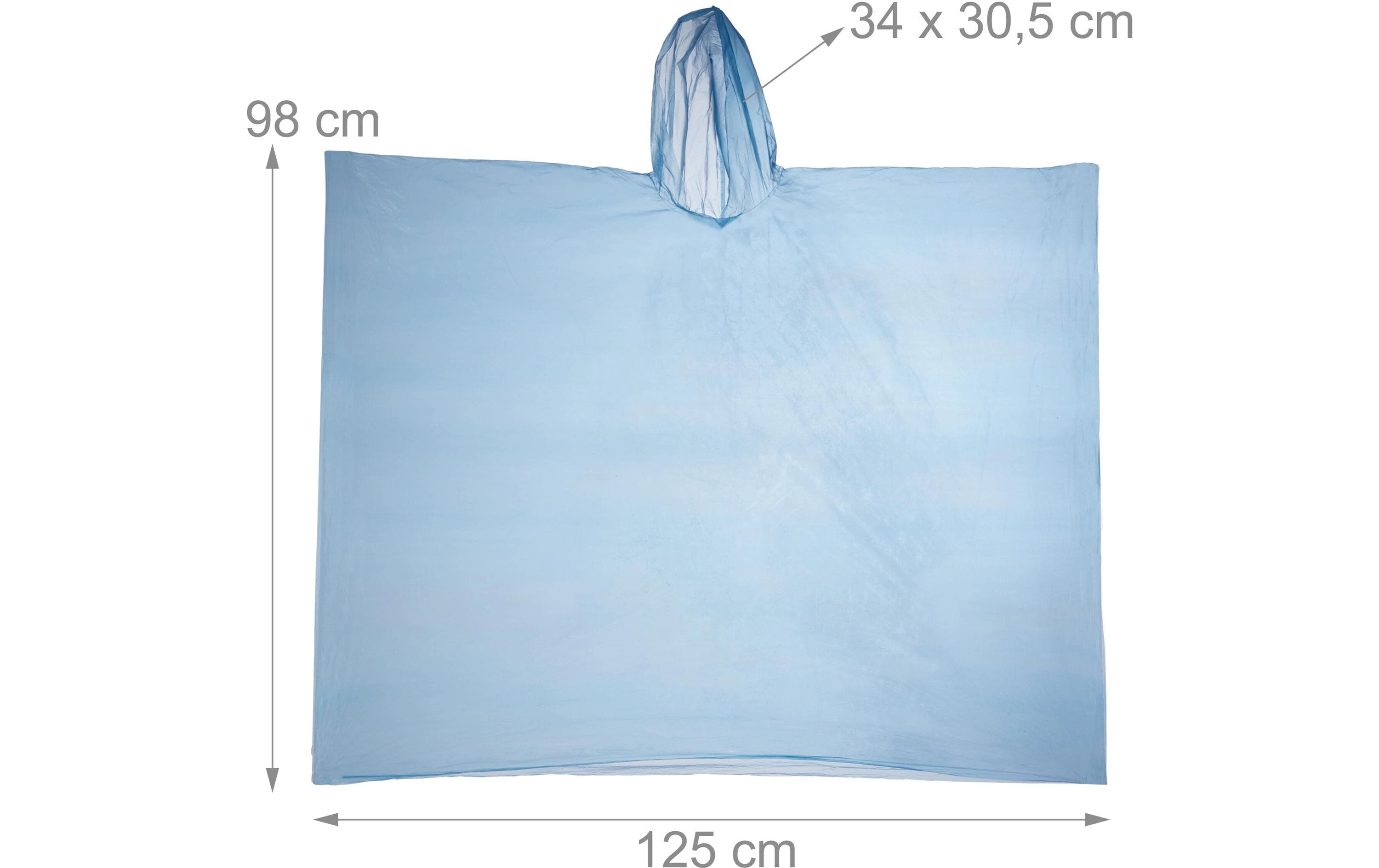 relaxdays Regenponcho 20 Stück, Blau