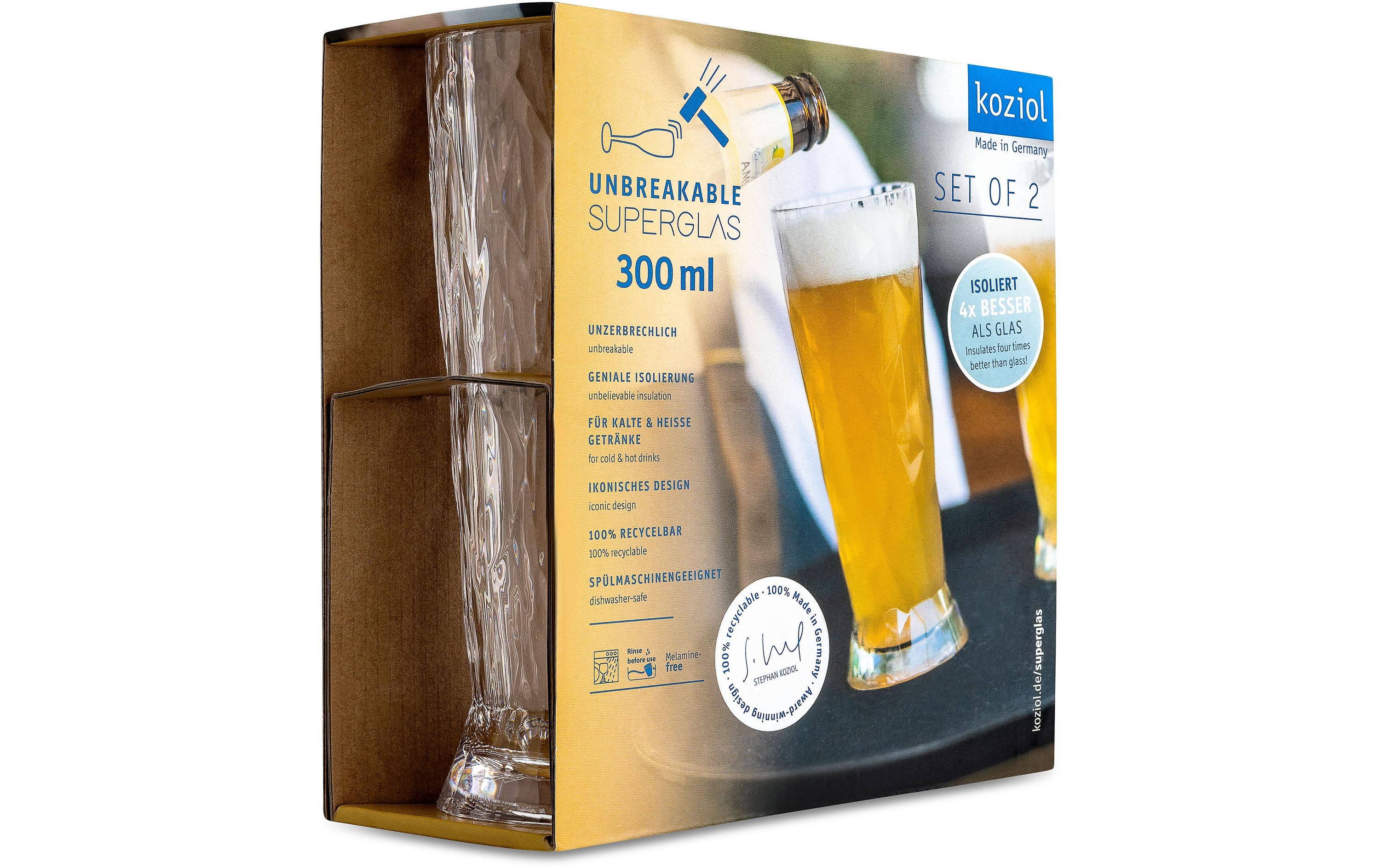 Koziol Bierglas Superglas Club No. 10, 300 ml, 2 Stück,