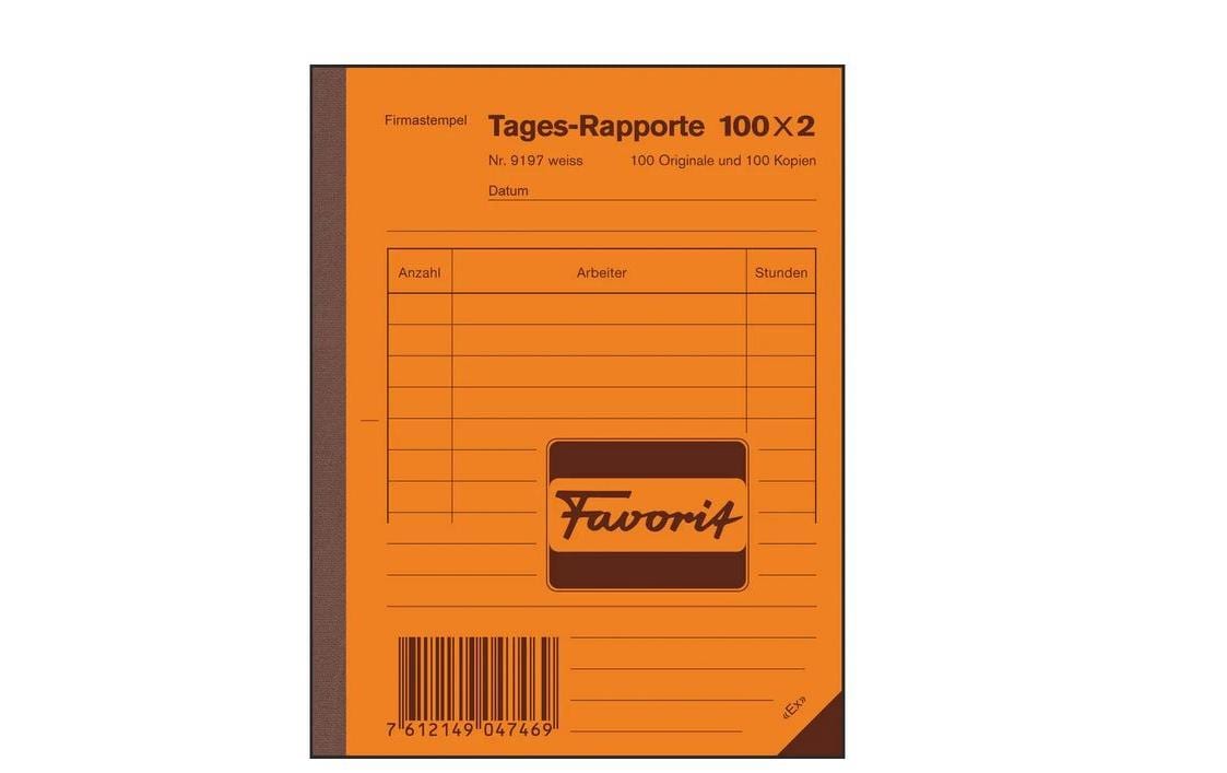 Favorit Durchschreibeblock 111 x 144 mm Tages-Rapporte