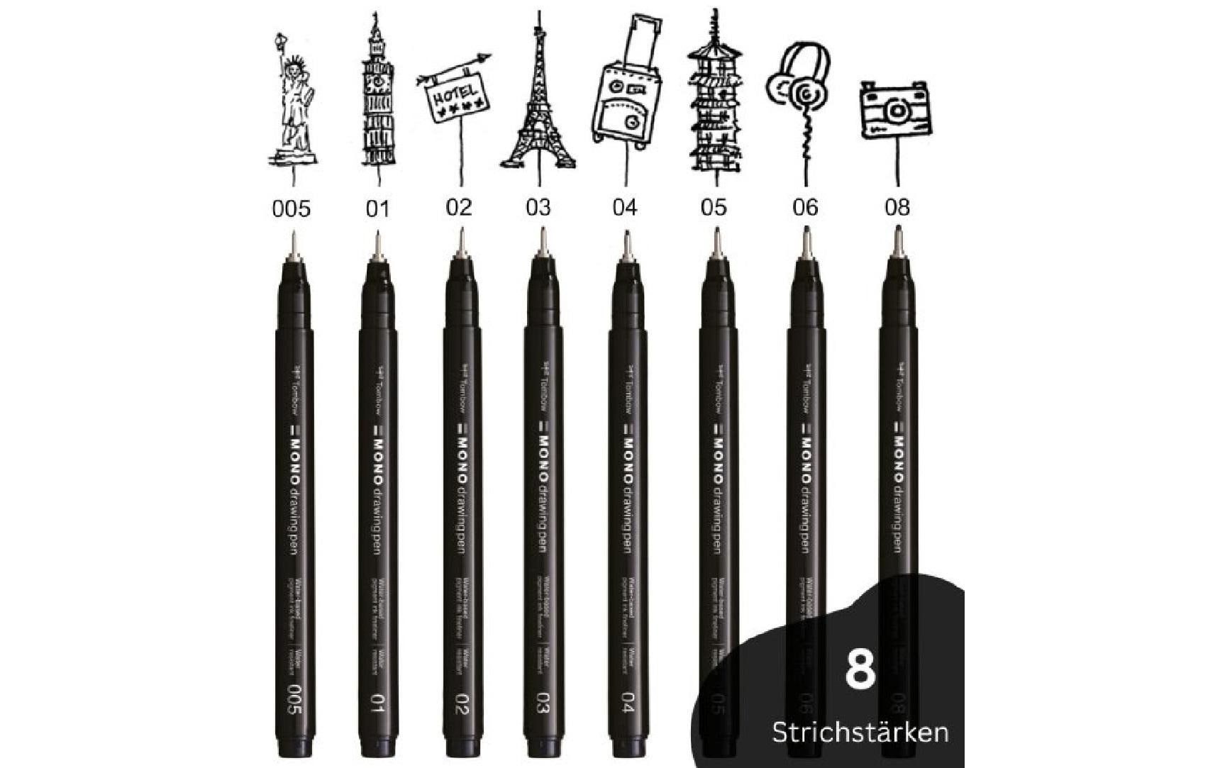 Tombow Fineliner MONO drawing pen 0.6 mm, Schwarz