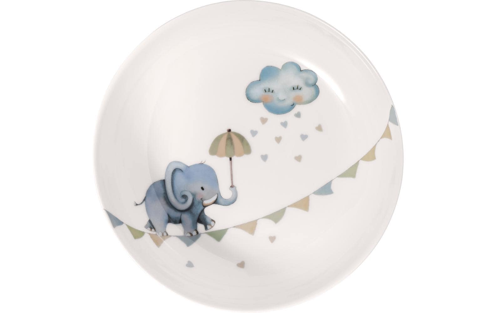 Villeroy & Boch Kinderteller Walk Elephant 370 ml, 6 Stück, Hellblau