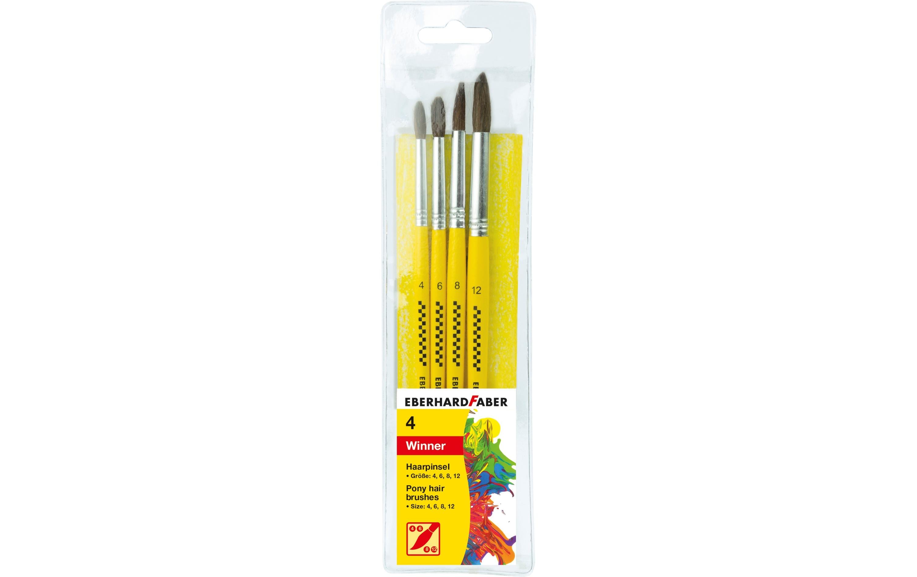 Eberhard Faber Aquarellpinsel Ponyhaar Set, 4 Stück