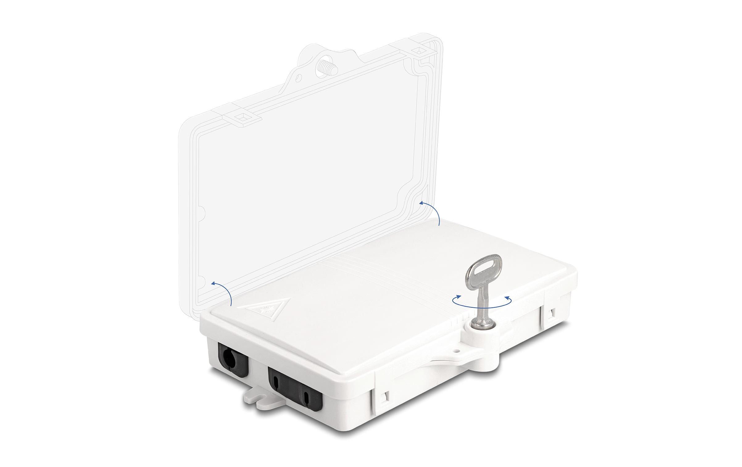 Delock LWL Verteilerbox IP65, 2 Port, Weiss