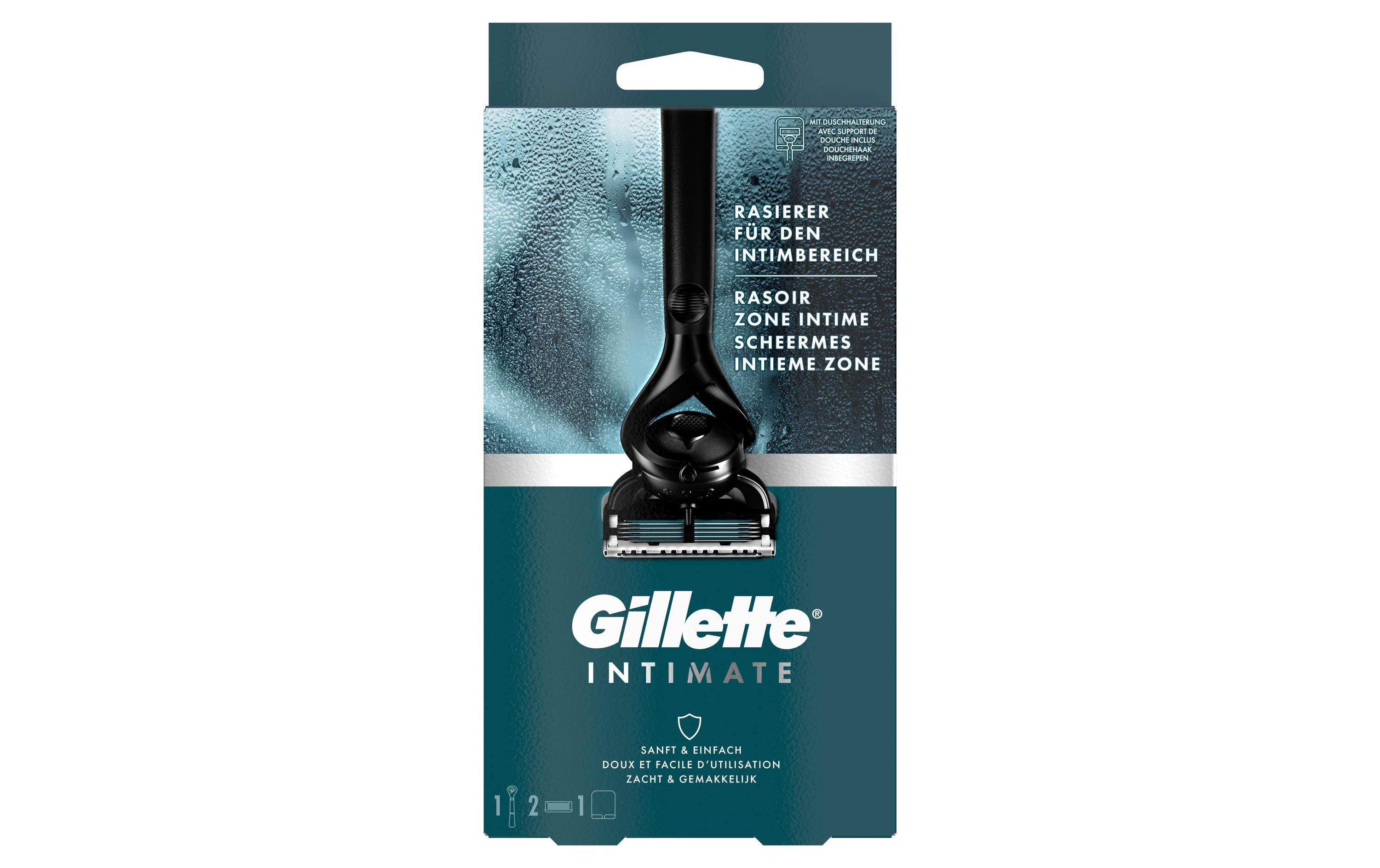 Gillette Rasierer Intimate + 2 Klingen mit Halterung