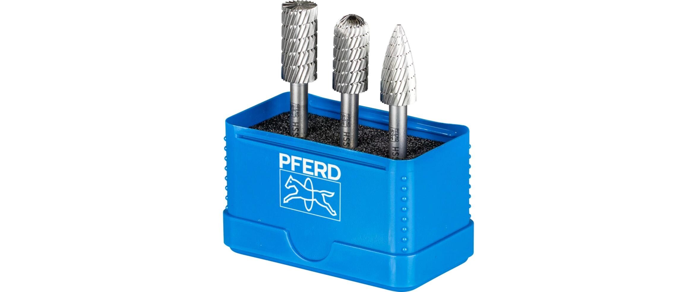 Pferd HSS-Frässtifte-Set 86, 3-tlg. Zahnung 3 Schaft-Ø 6 mm