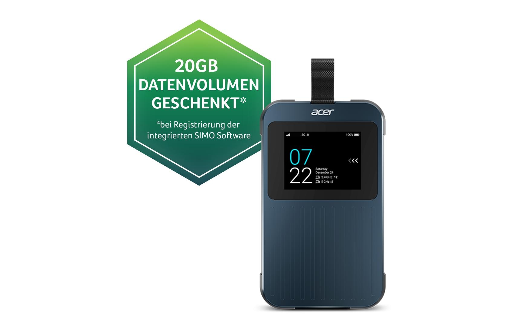 Acer 5G Hotspot Connect Enduro M3 inkl. 20 GB Datenpaket