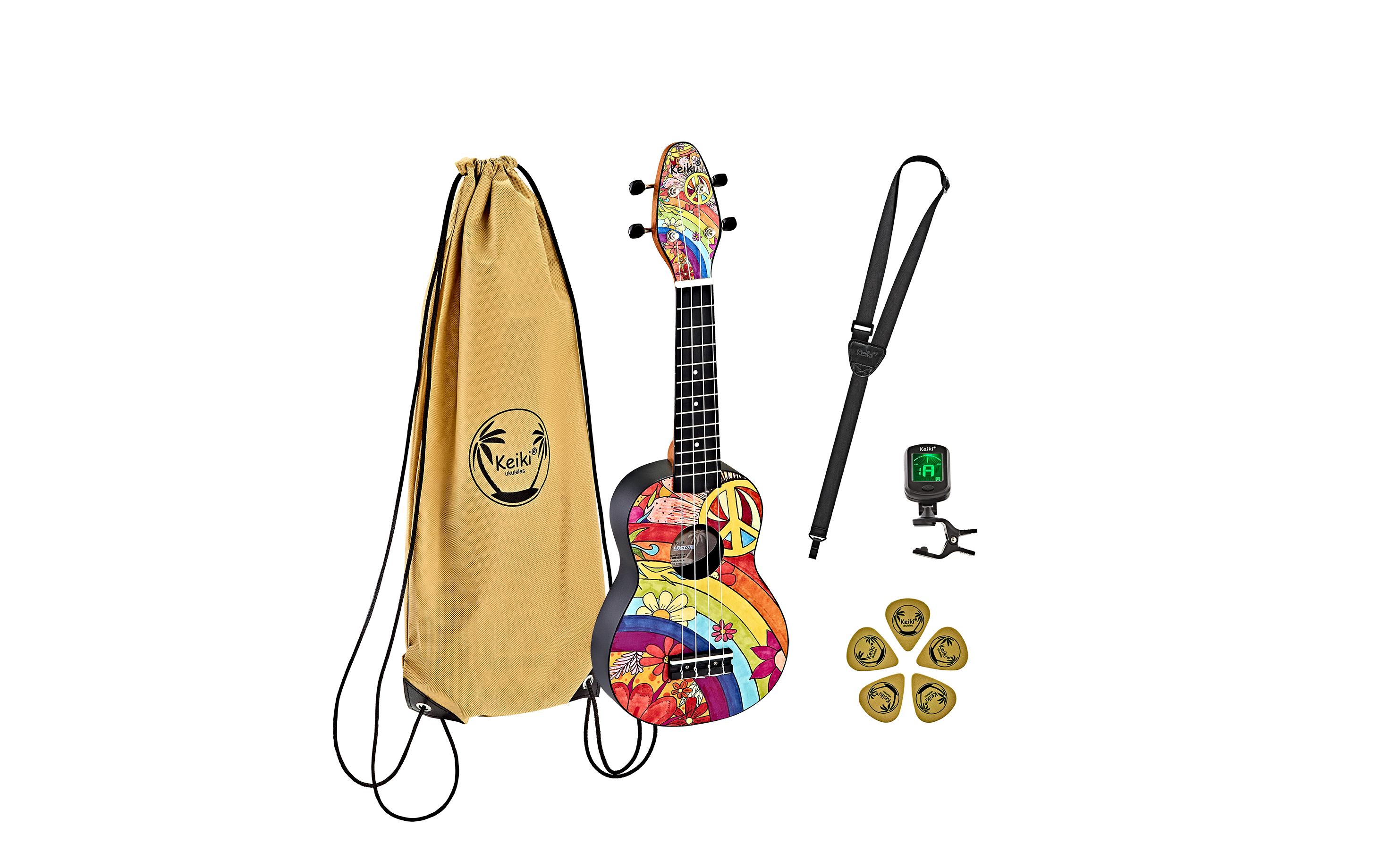 Ortega Guitars Ukulele Keiki Package K2-68 – Peace '68