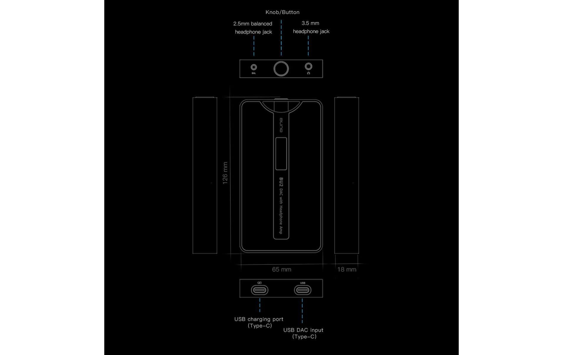 Aune Kopfhörerverstärker & USB-DAC BU2 Bluetooth