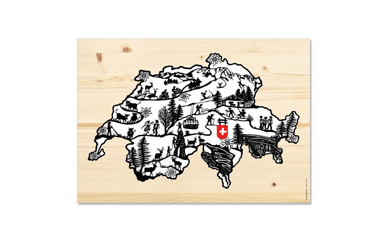 Trendform Tischset Swiss Map 42 cm x 29.7 cm