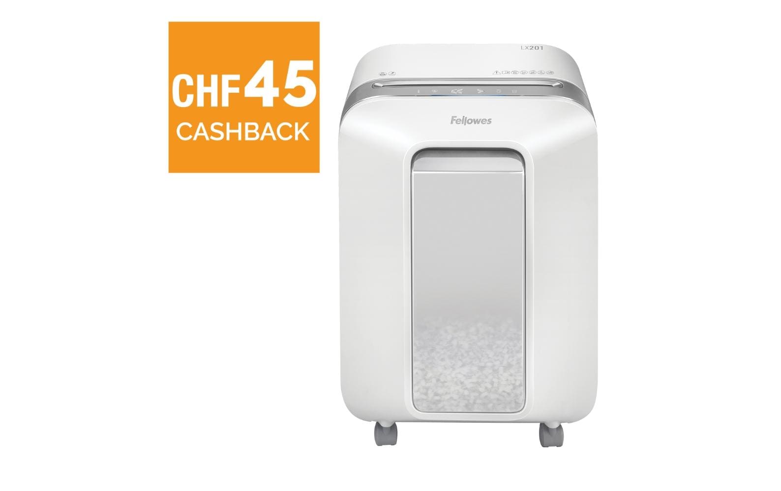 Fellowes Aktenvernichter LX201 P-5, 12 Seiten, Weiss