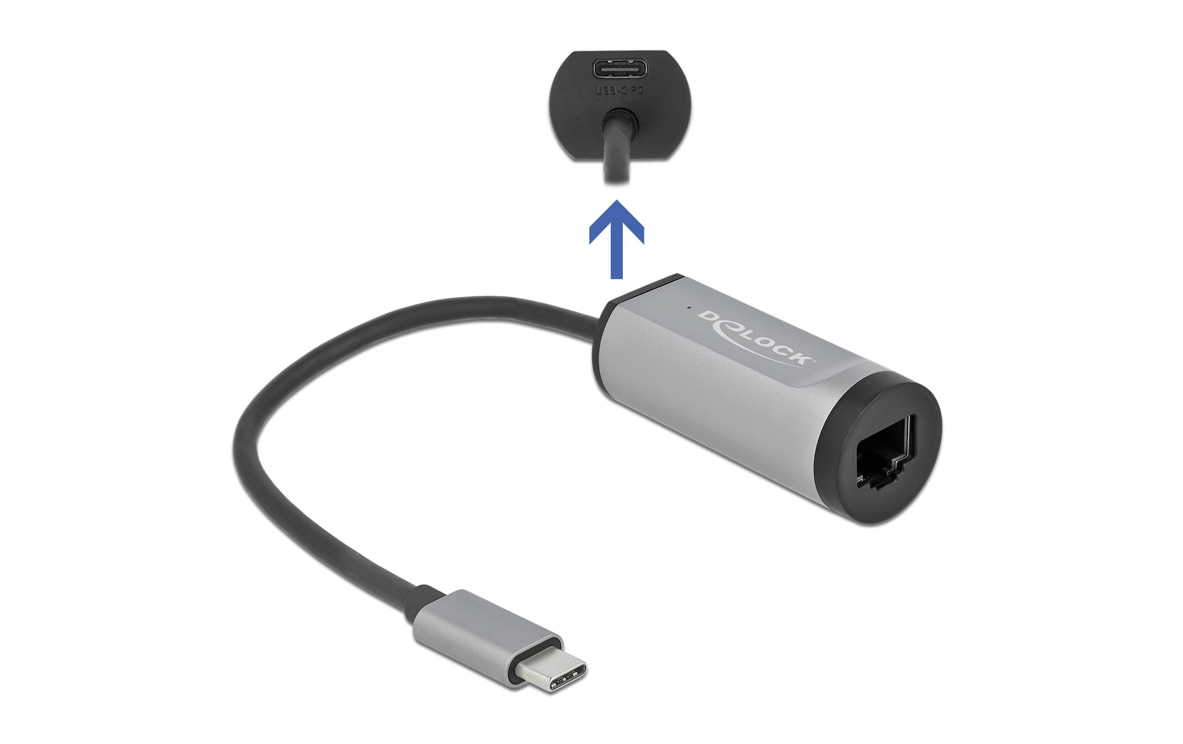 Delock Netzwerk-Adapter Gigabit LAN mit Power Delivery USB Typ-C