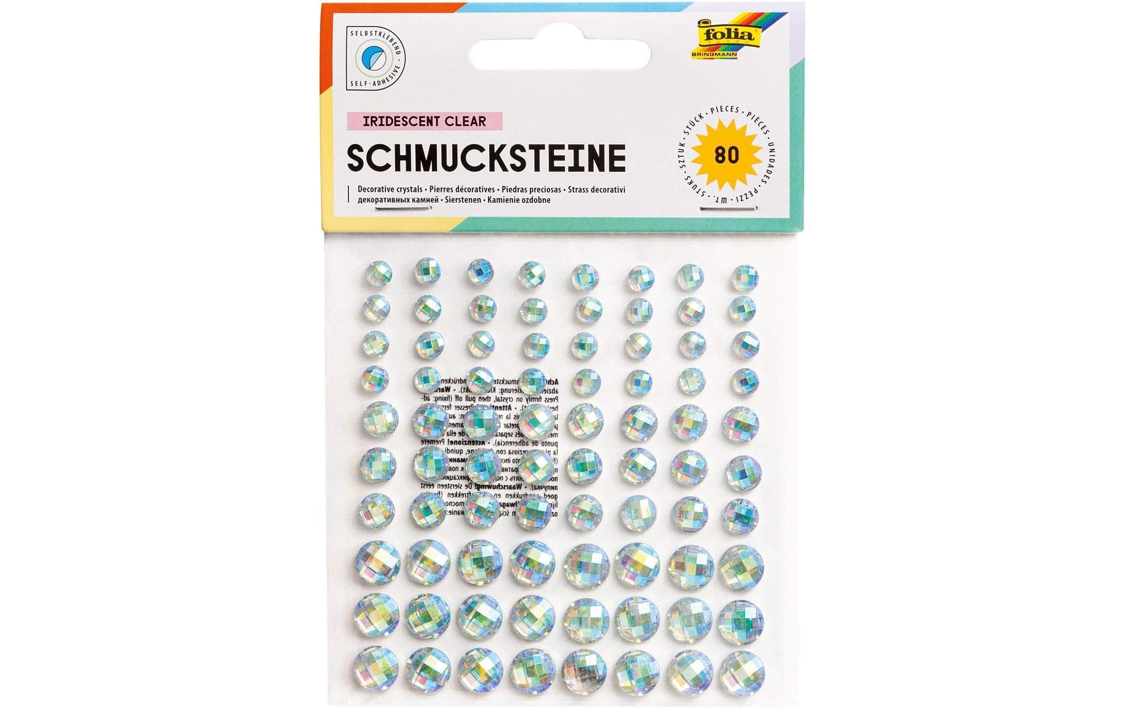 Folia Schmucksteine Iridescent Clear 80 Stück