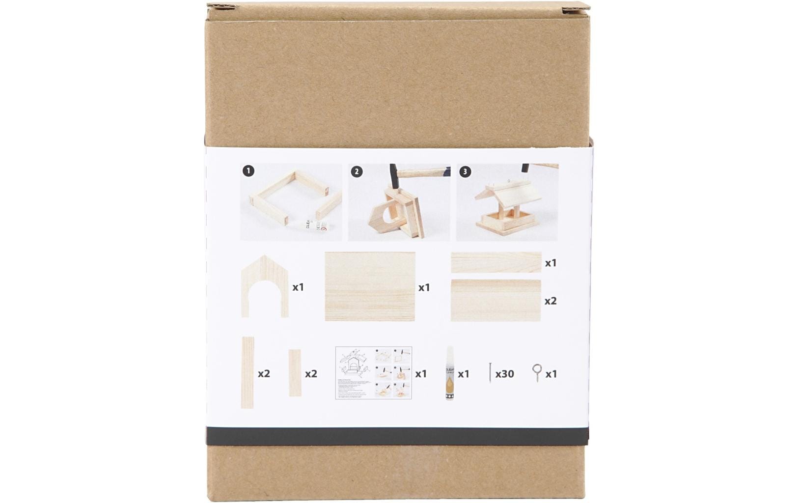 Creativ Company Holzartikel Vogelfutterhaus Set 14.5 x 11.5 x 12.5 cm