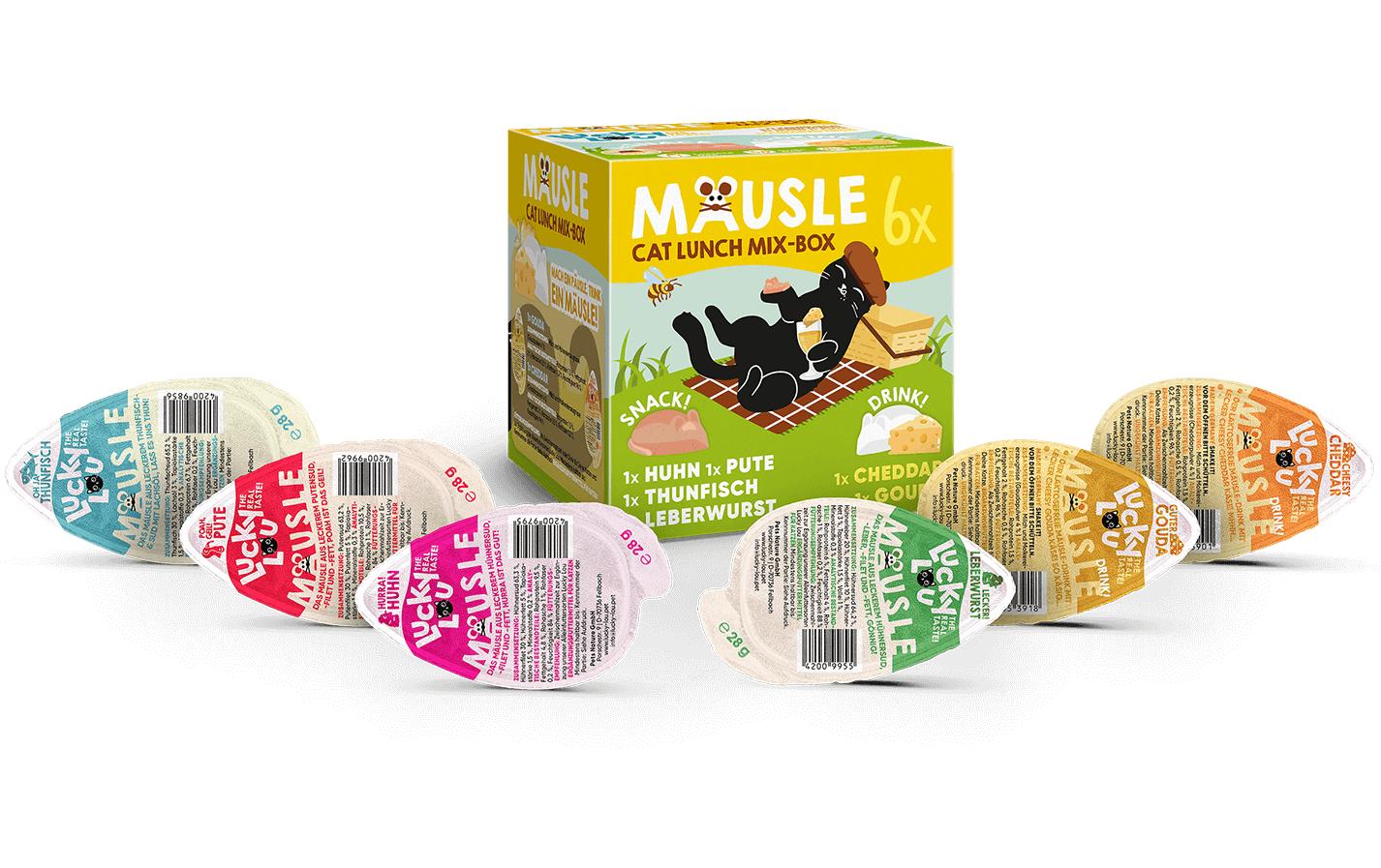 Lucky Lou Katzen-Nahrungsergänzung Mäusle Multipack, 6 x 28 g