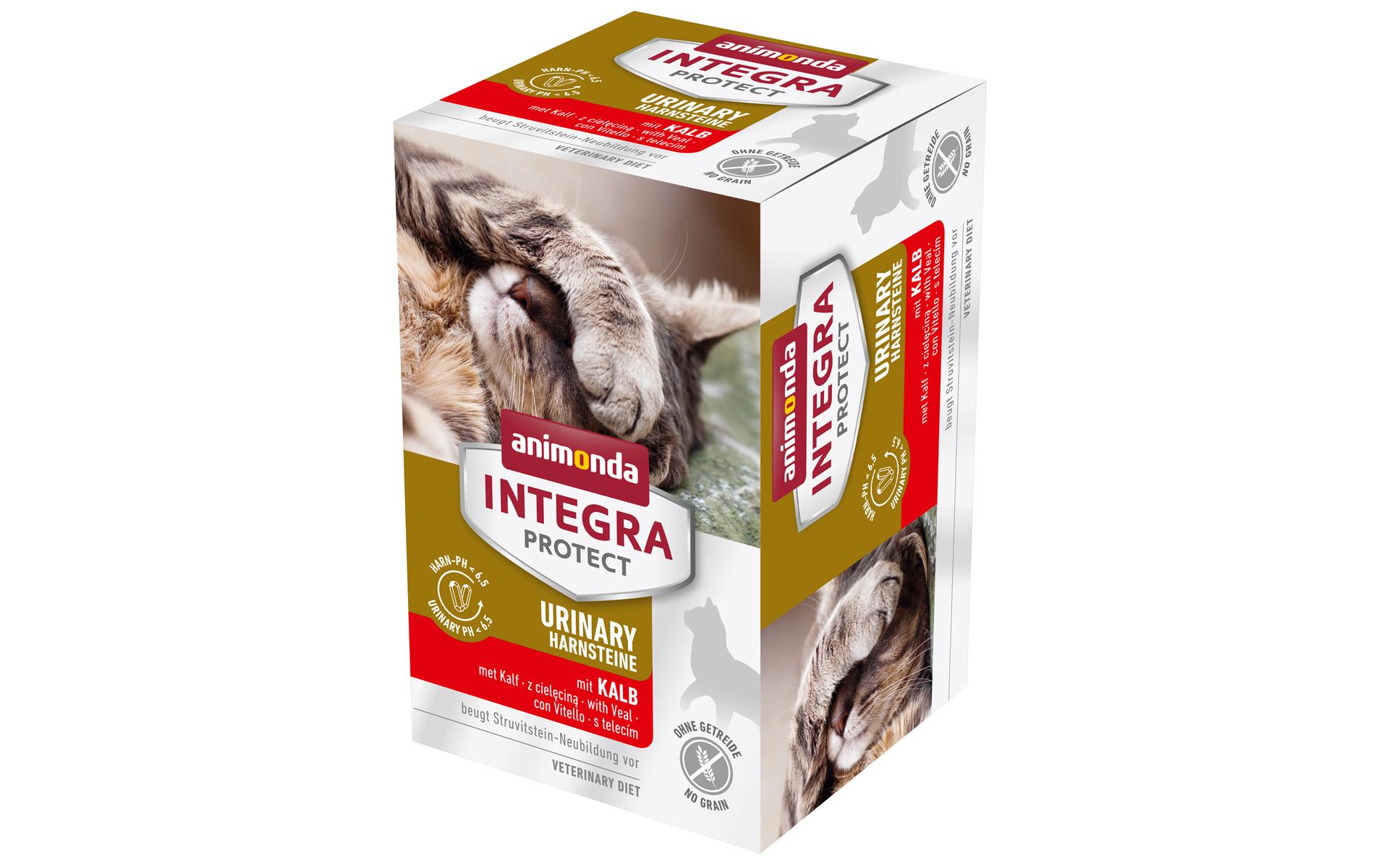 Animonda Integra Protect Nassfutter Urinary Harnsteine Kalb, 6 x 100 g