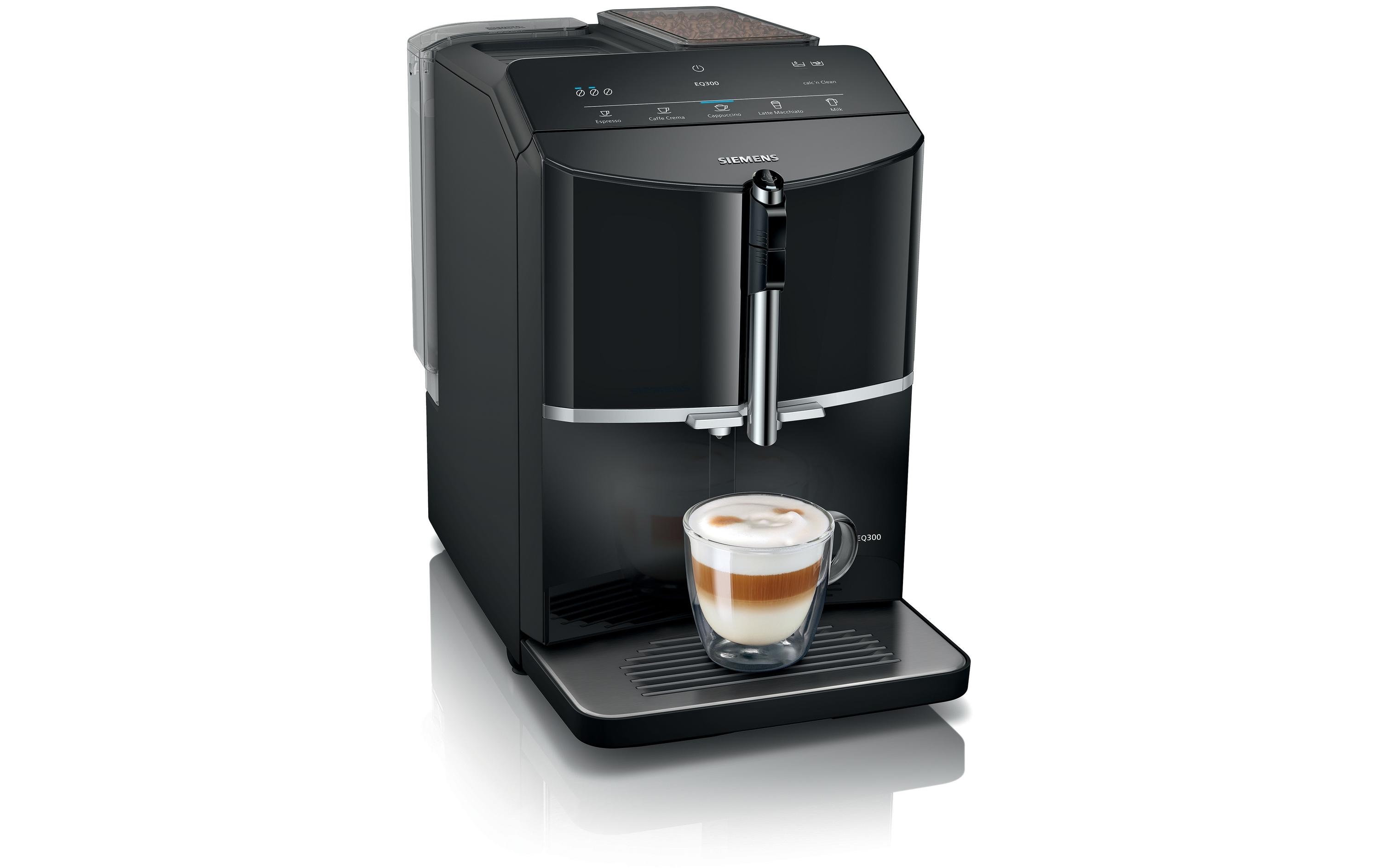 Siemens Kaffeevollautomat EQ300 Klavierlack schwarz TF301E19