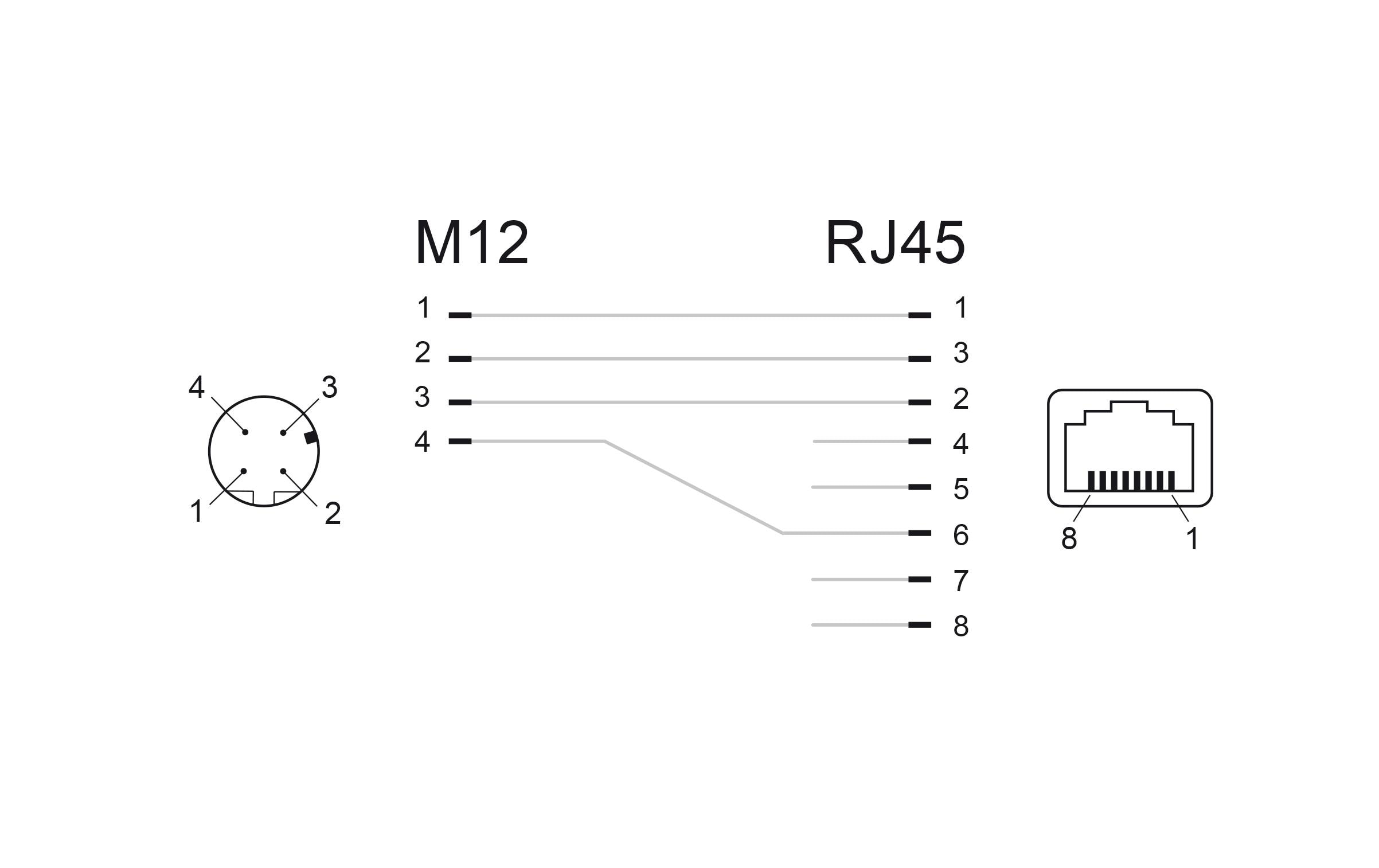 Delock Winkeladapter M12 4 Pin zu RJ45 Buchse 1 Stück