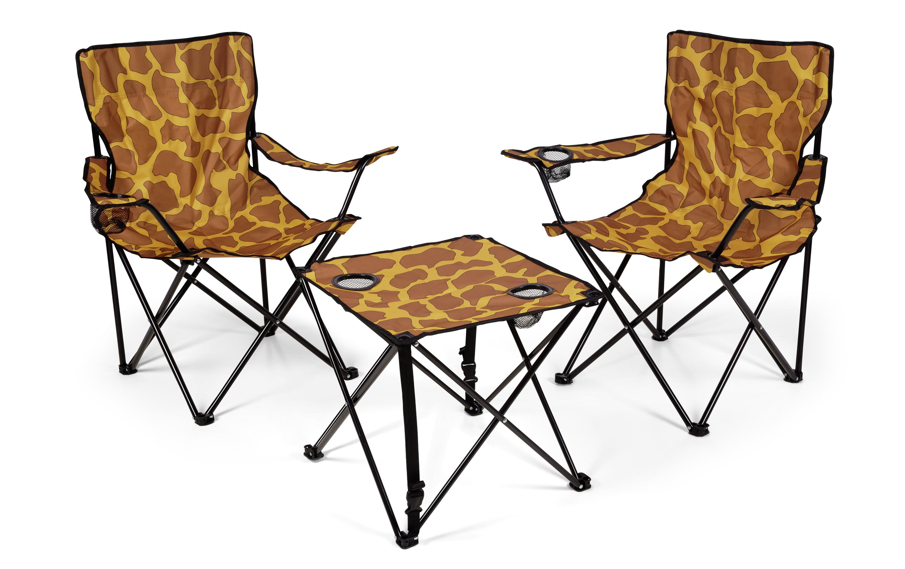 Zebraffo Camping-Sitzgarnitur Giraffe 3er