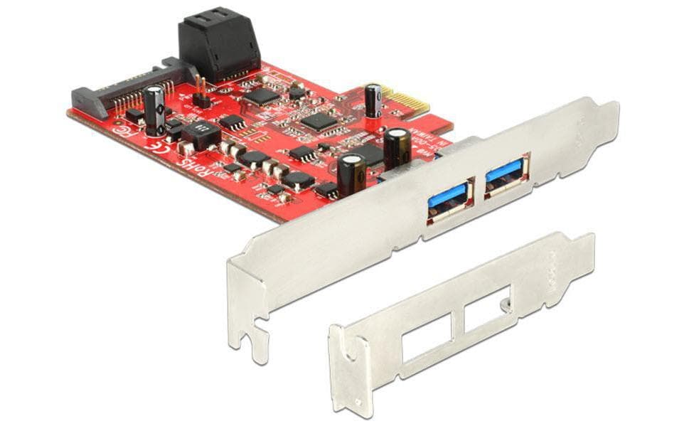 Delock Host Bus Adapter Controller PCI-Ex1- 2x SATA3, 2x USB3.0