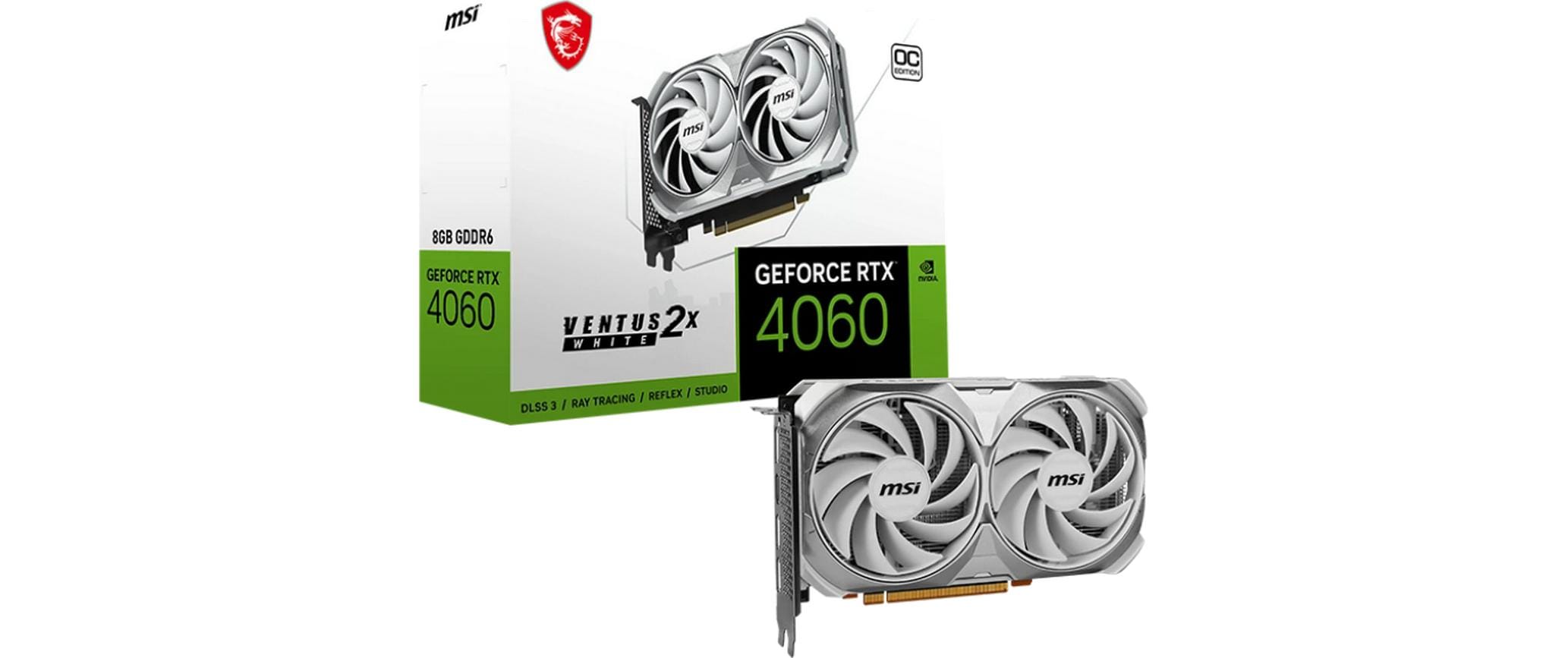 MSI Grafikkarte GeForce RTX 4060 Ventus 2X White OC 8 GB