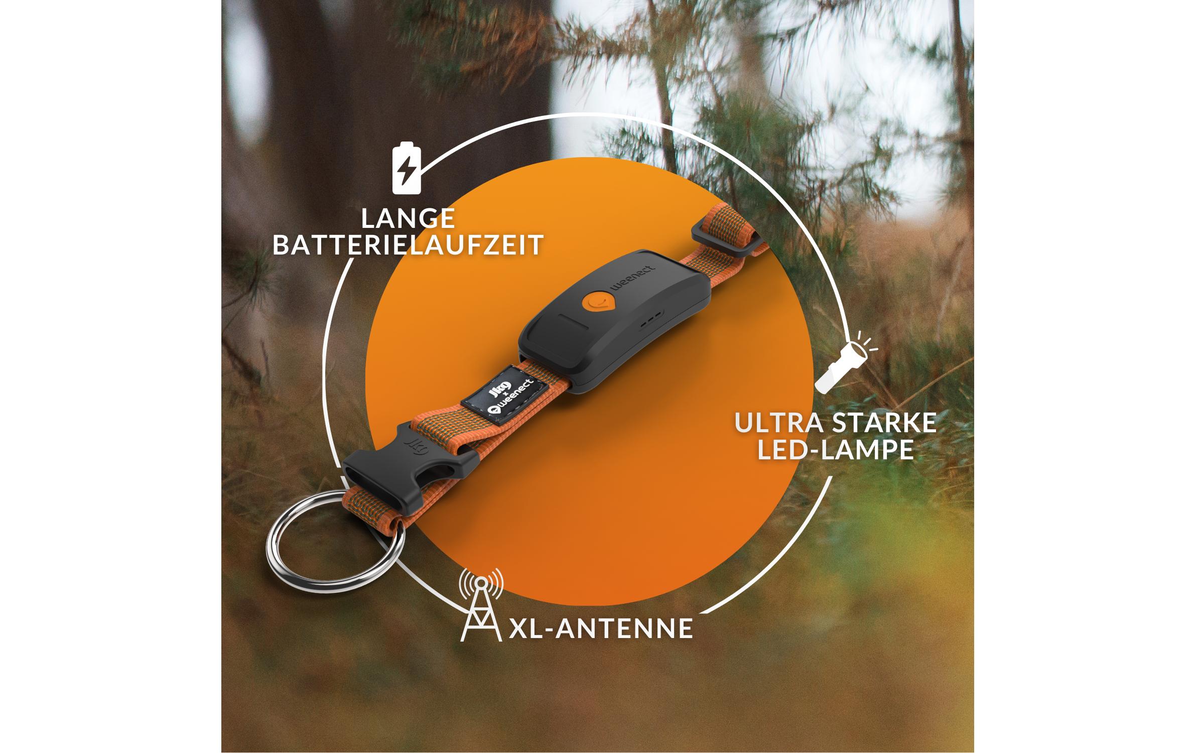 Weenect GPS-Tracker für Hunde XT mit Halsband orange