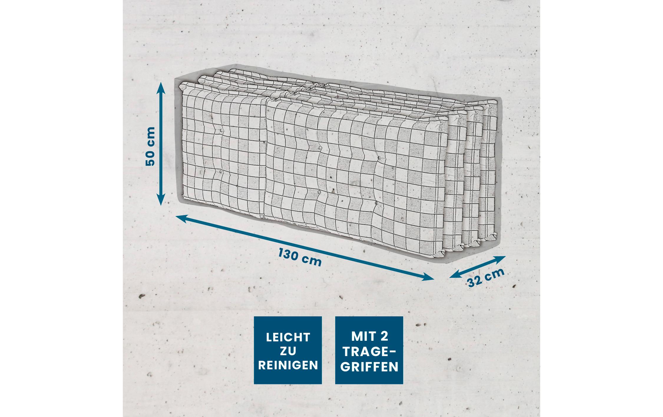 Hoberg Aufbewahrungstasche Gartenmöbelpolster, 130x32x50cm, grau