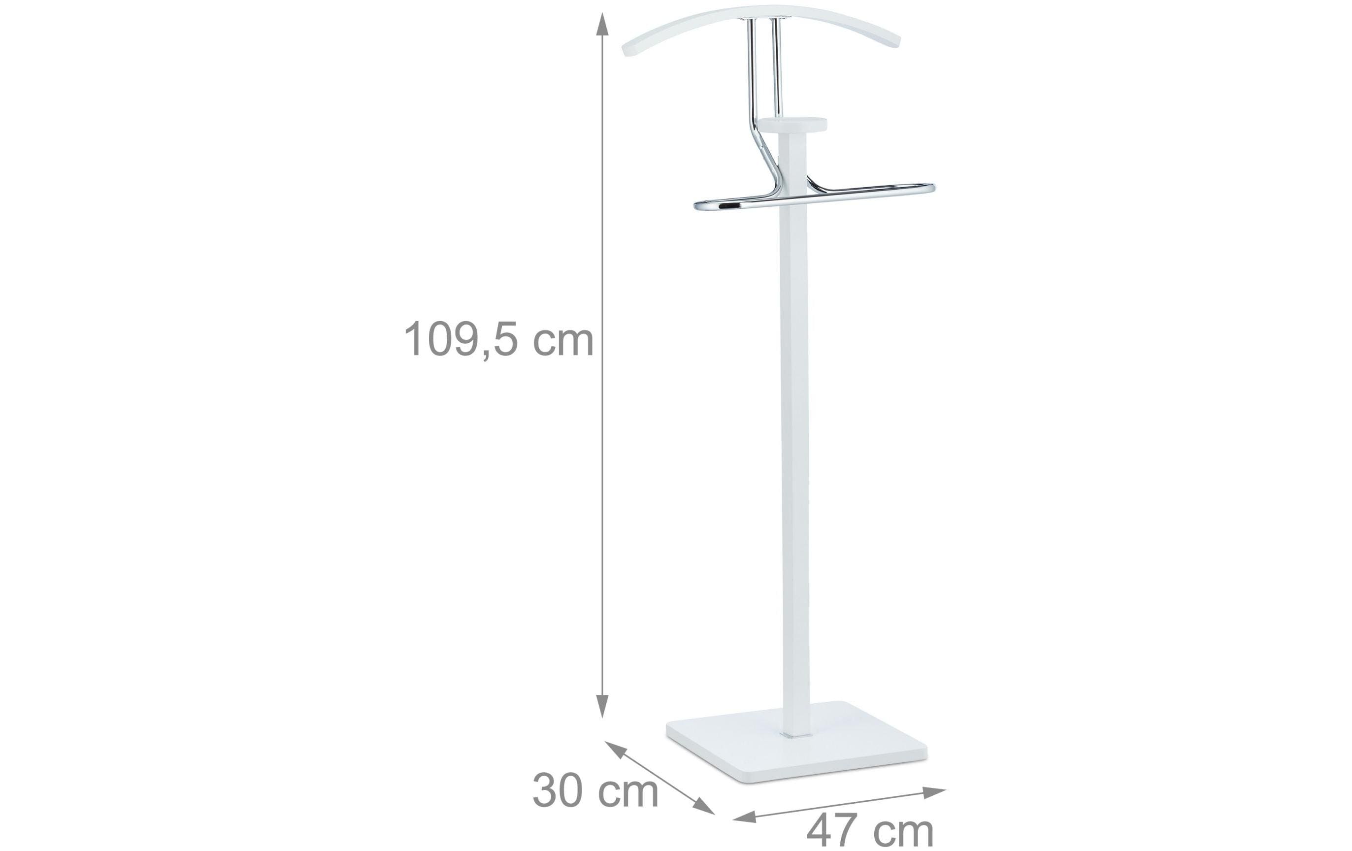 relaxdays Garderobenständer mit Ablage 109.5 x 47 x 30 cm, Weiss