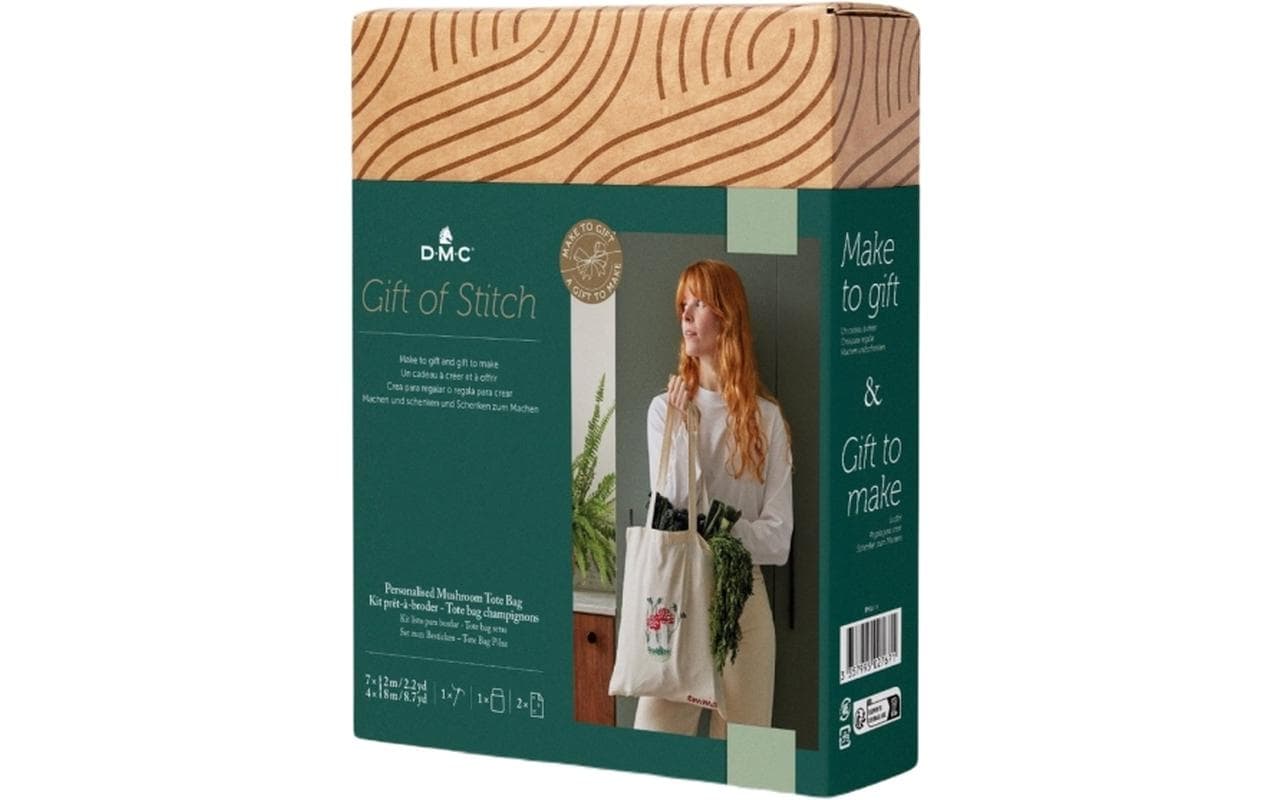 DMC Stickset Gift of Stich Einkaufstasche Pilz, 35 × 42 cm