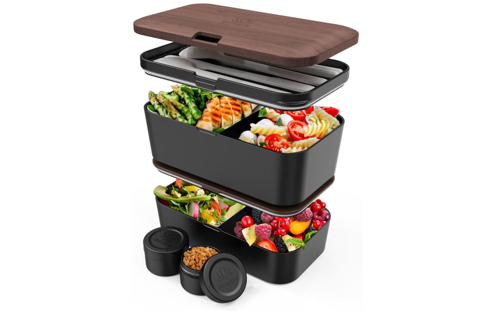 Umami Lunchbox Nestable L Walnut Black