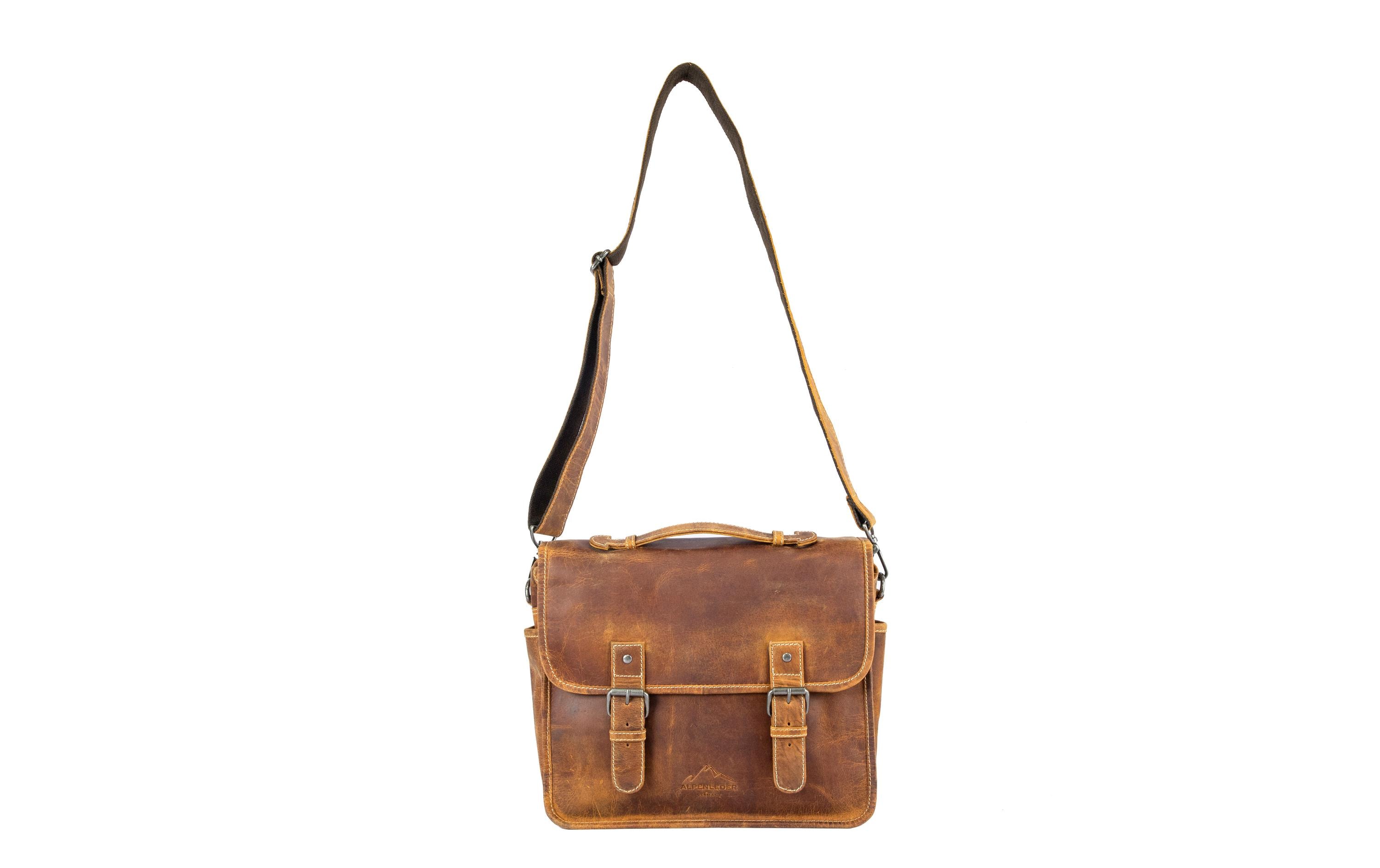 Alpenleder Kamera-Tasche Reporter Beige