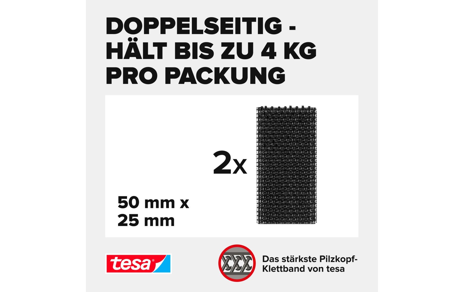 tesa Ultra Power Lock Strips 2 Paar 2 kg, 50 x 25 mm