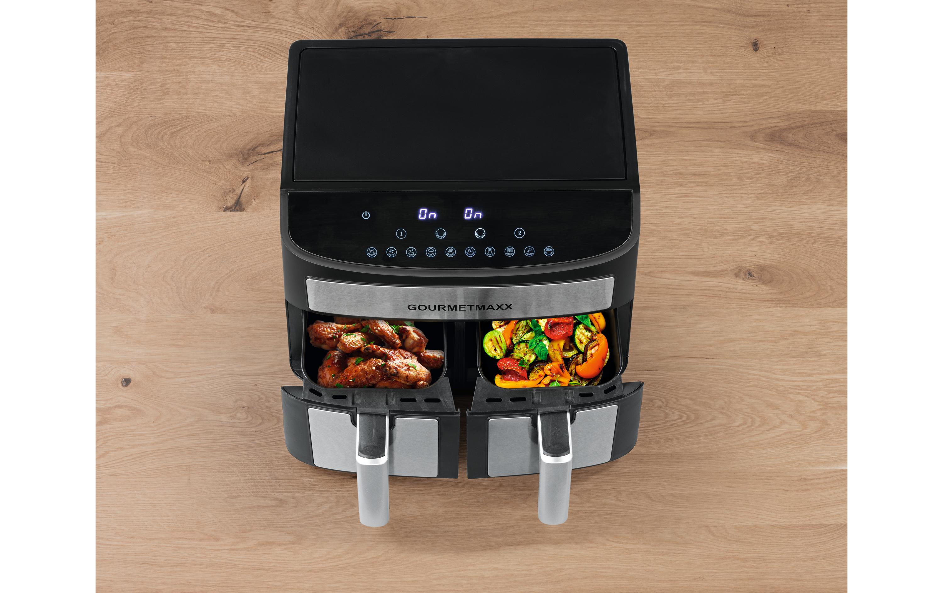 GOURMETmaxx Heissluft-Fritteuse Digital 7l Schwarz/Silber