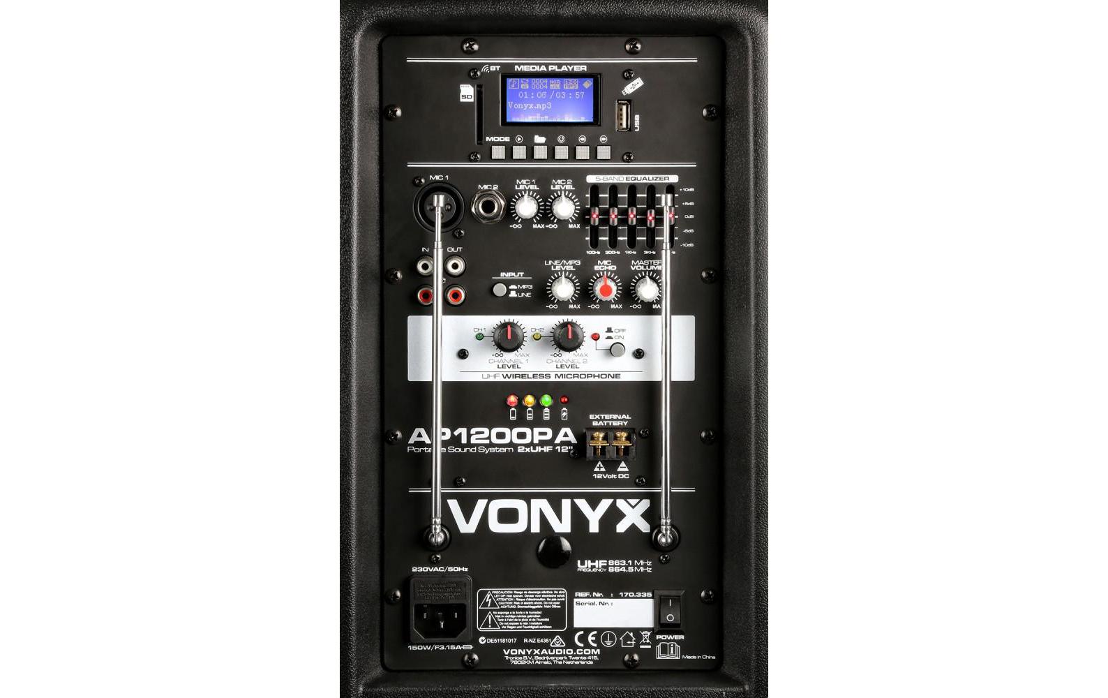 Vonyx PA-System AP1200PA Hand- & Headmics