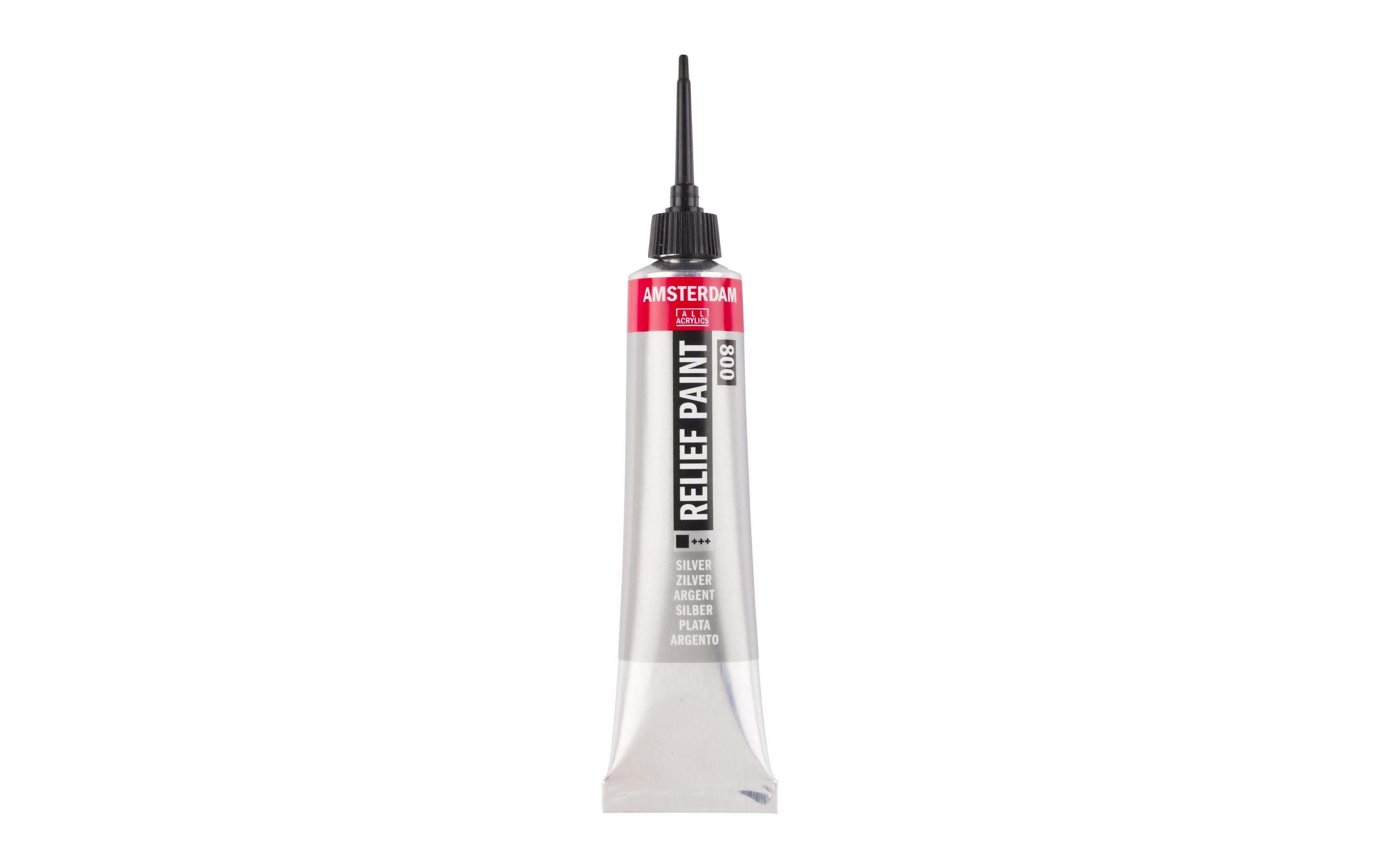 Amsterdam Acrylfarbe Reliefpaint 800 Silber deckend, 20 ml