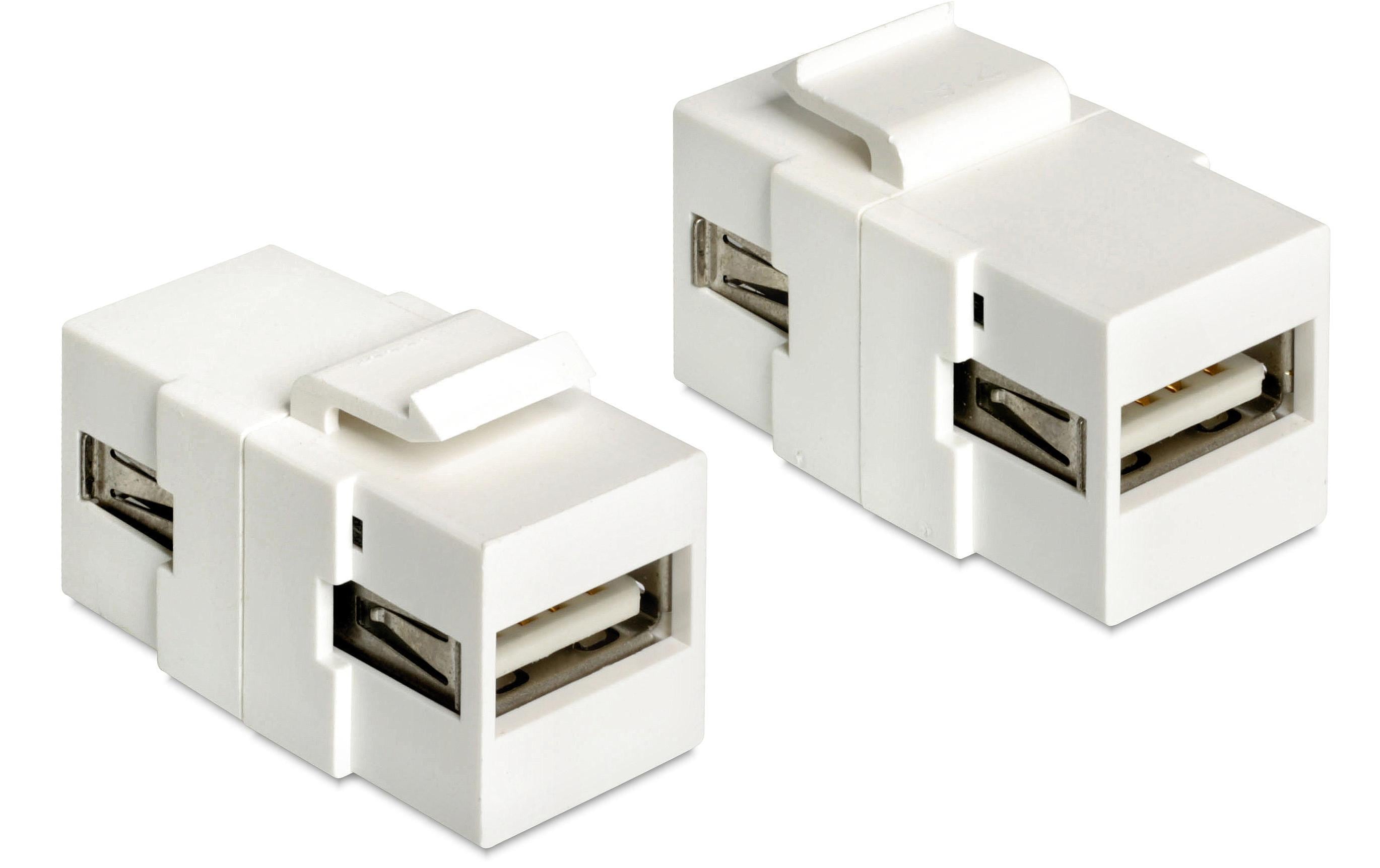 Delock Keystone-Modul USB 2.0, A – A, (f-f) Weiss