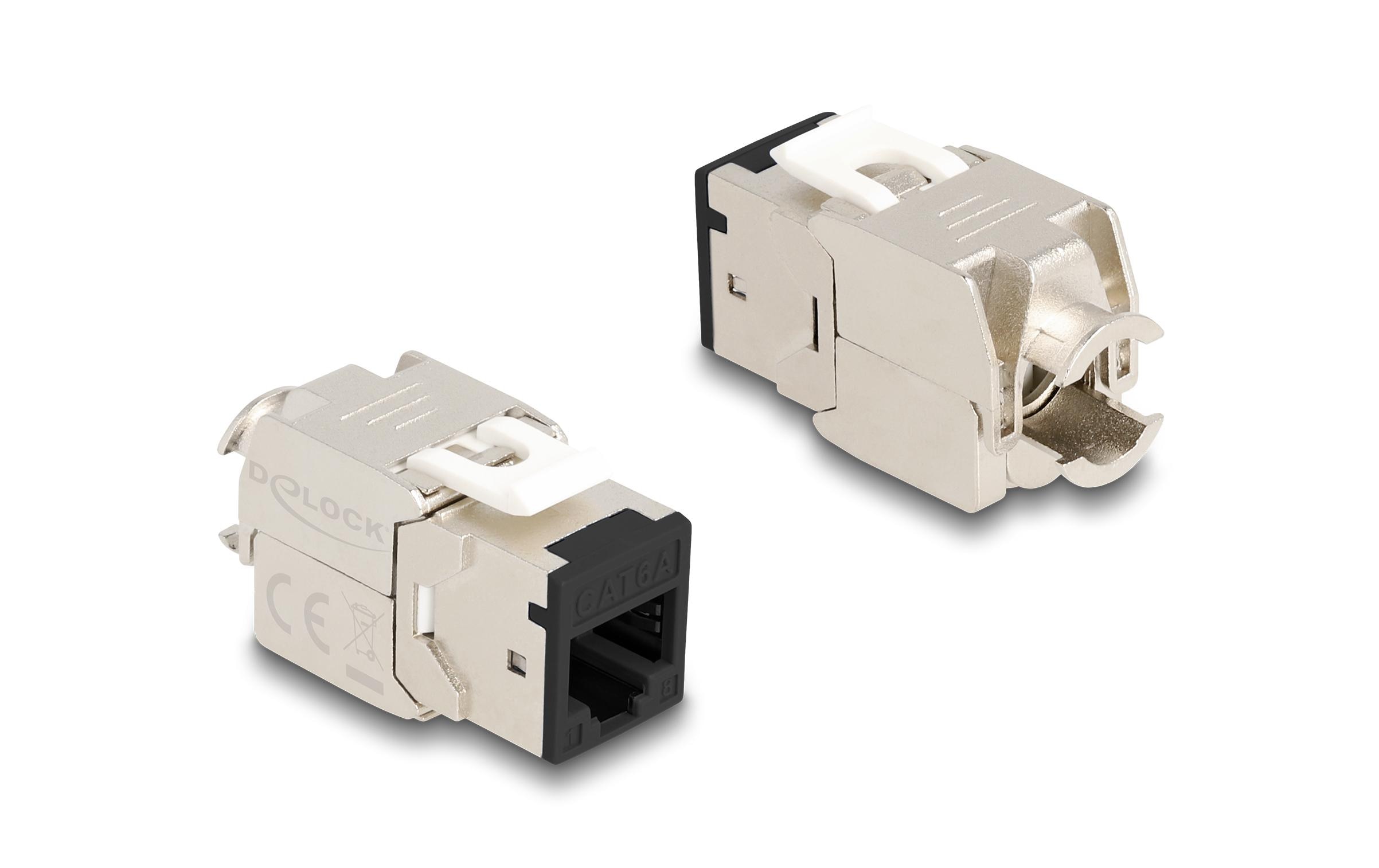 Delock Keystone-Modul RJ45 zu LSA Cat.6A Schwarz, 10 Stück