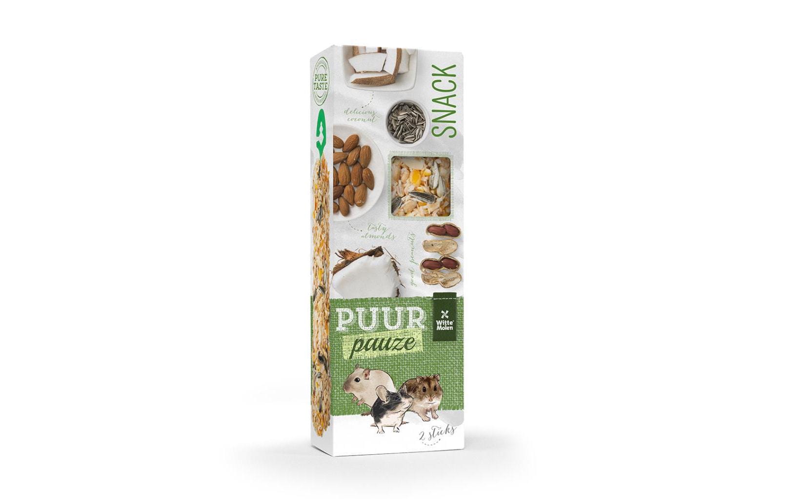 Witte Molen Snack Puur Sticks Nüsse für Nager, 2 Stk. à 110 g