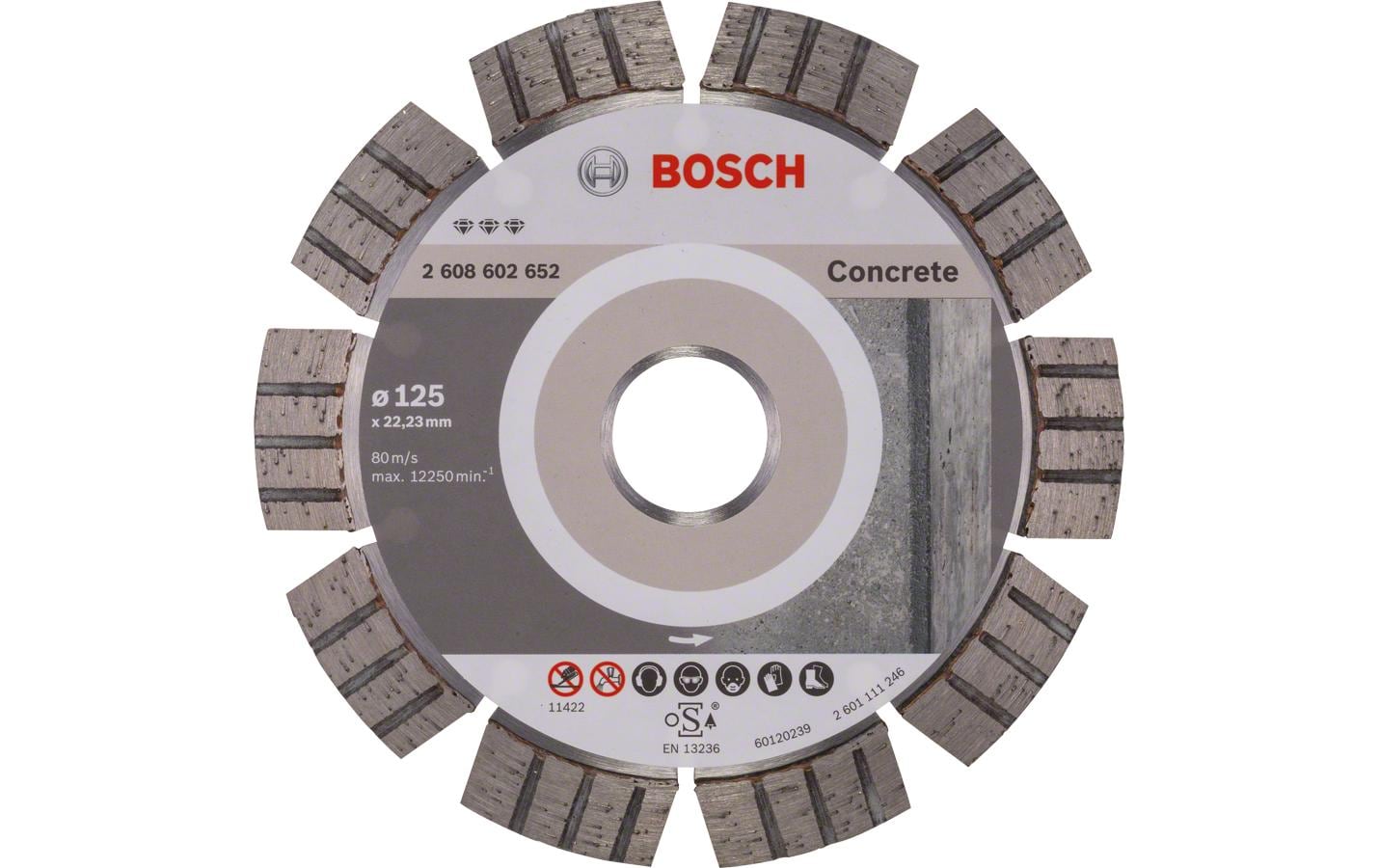 Bosch Professional Diamanttrennscheibe Best for Concrete, 125 x 2.2 x 12 mm