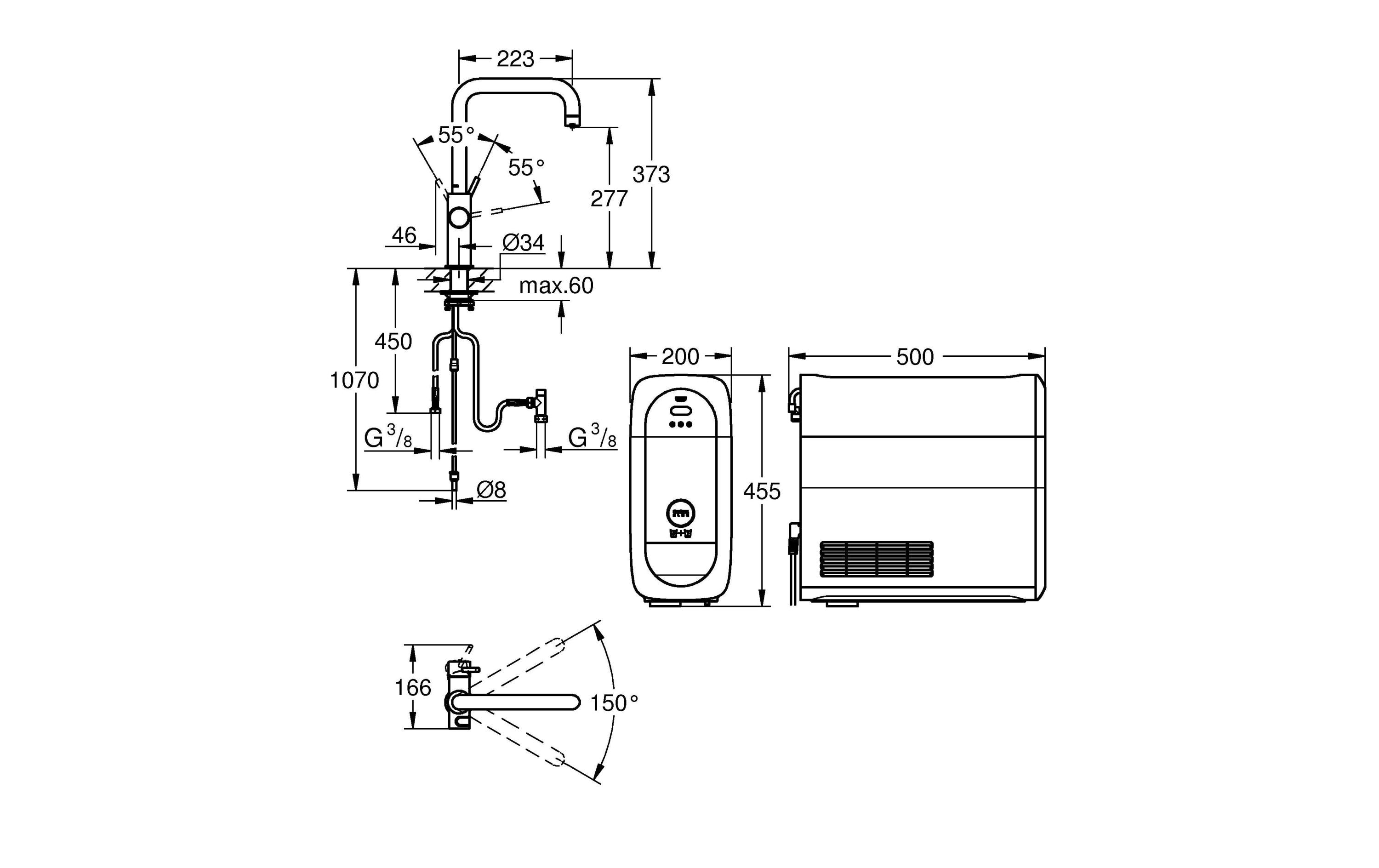 GROHE Küchenarmatur Blue Home U-Auslauf, Starter Kit, Chrom