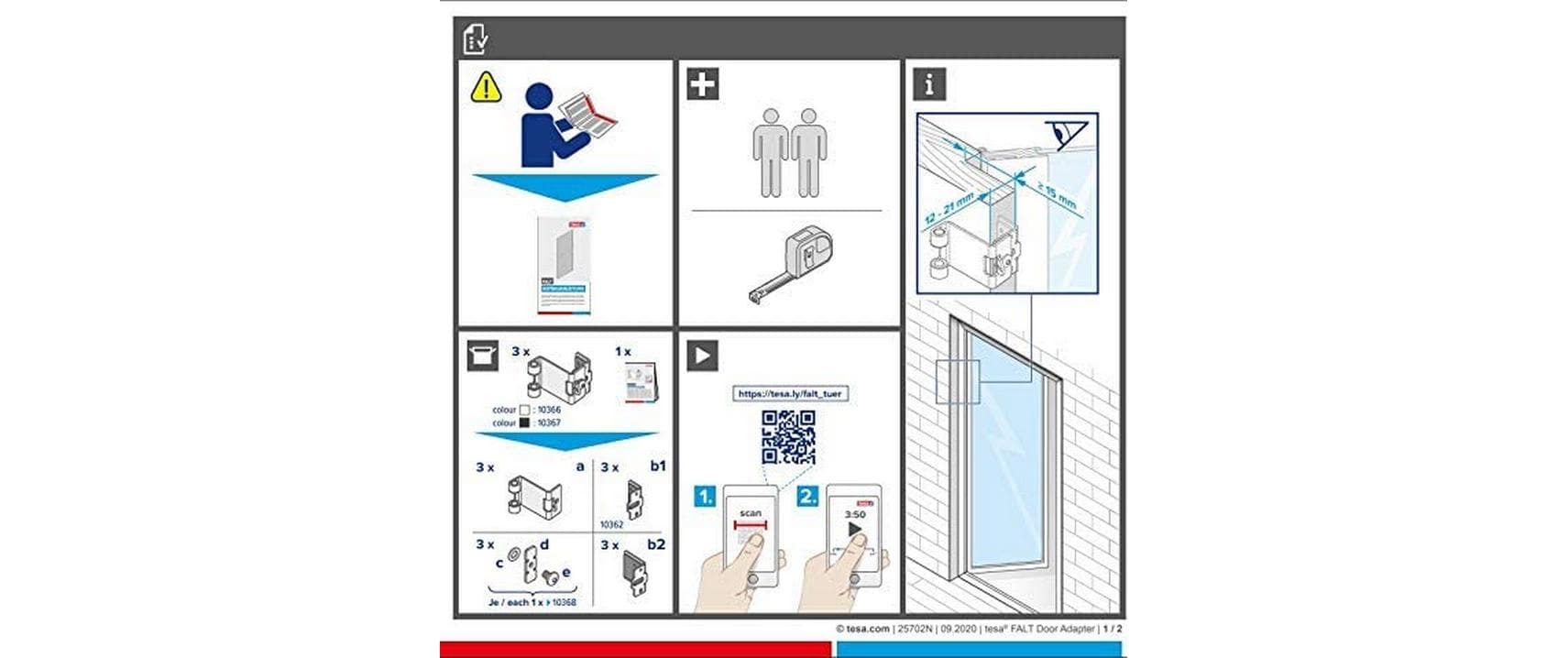 tesa Adapter für Fliegengitter FALT, Anthrazit