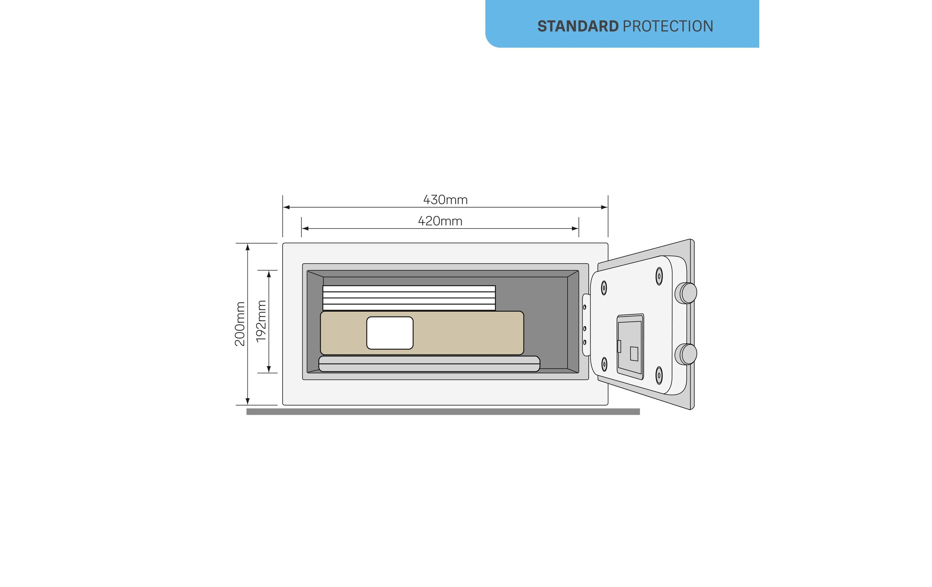 Yale Möbeltresor Value Safe Laptop, 24 l